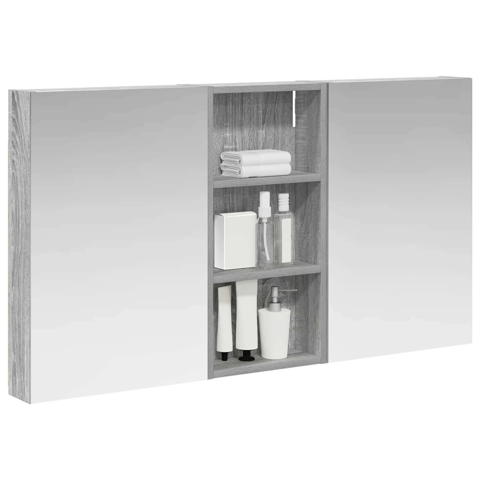 Set ormarića za kupaonicu s policom 3 pcs 110 x 10,5 x 60,5 cm