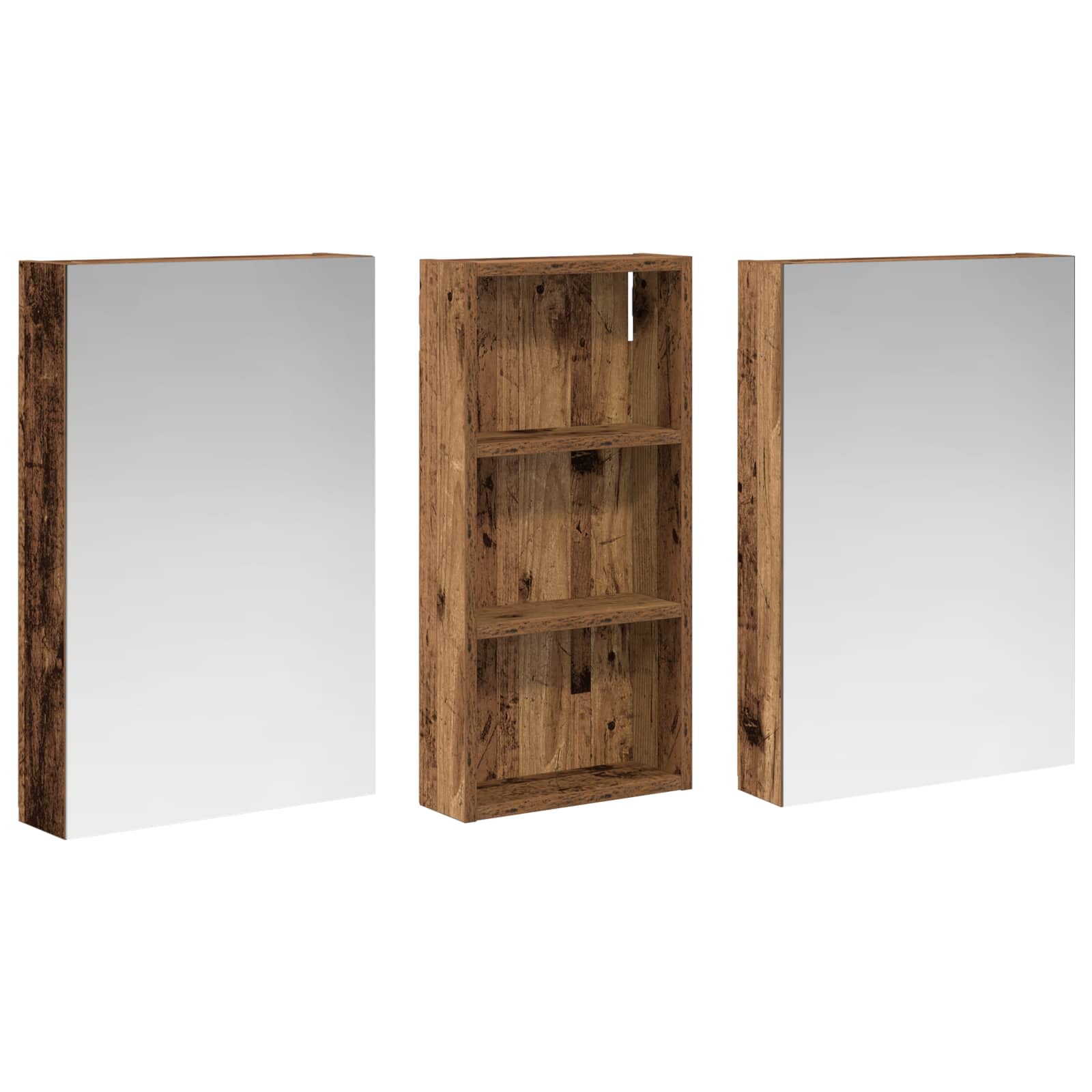 Set ormarića za kupaonicu s policom 3 pcs 110 x 10,5 x 60,5 cm