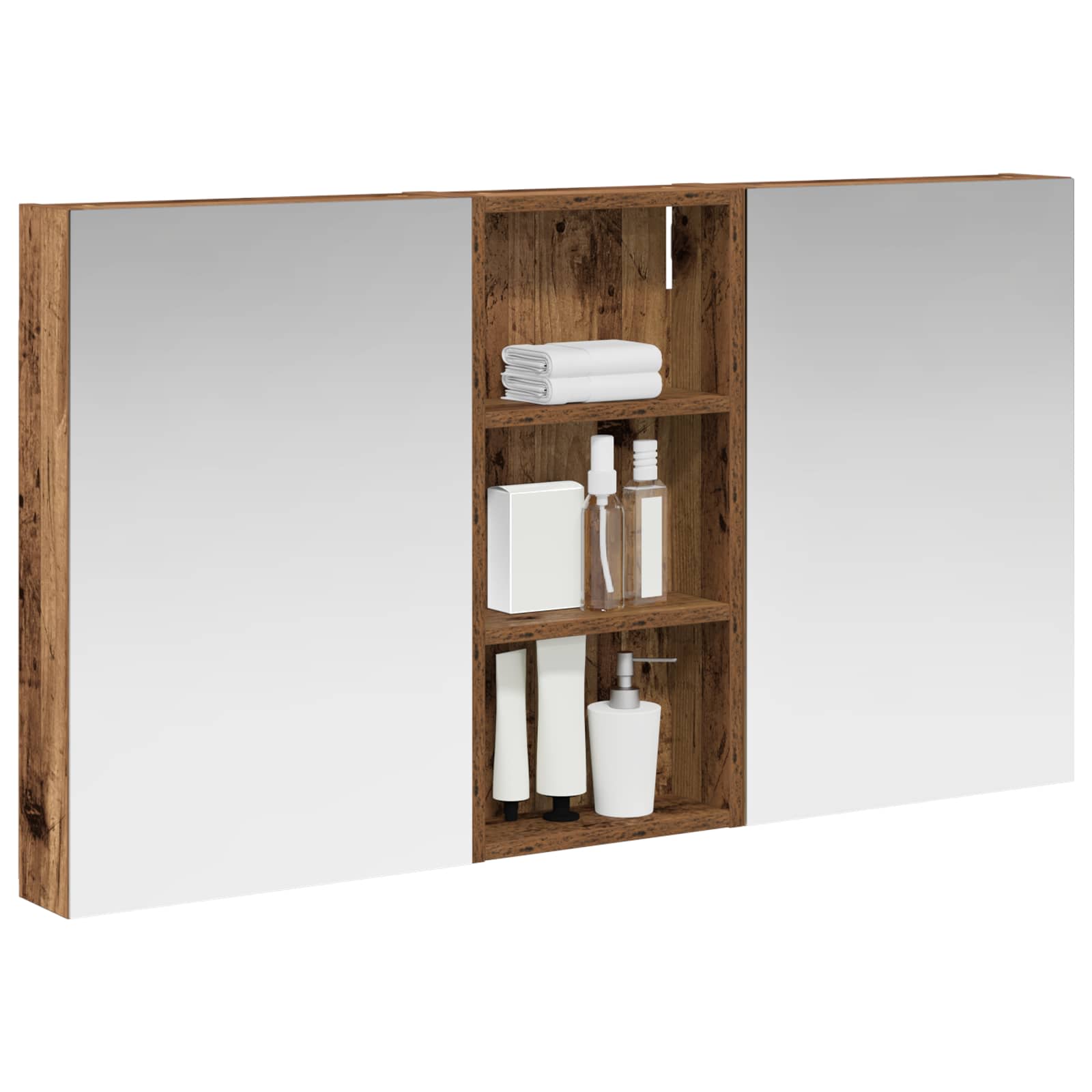 Set ormarića za kupaonicu s policom 3 pcs 110 x 10,5 x 60,5 cm