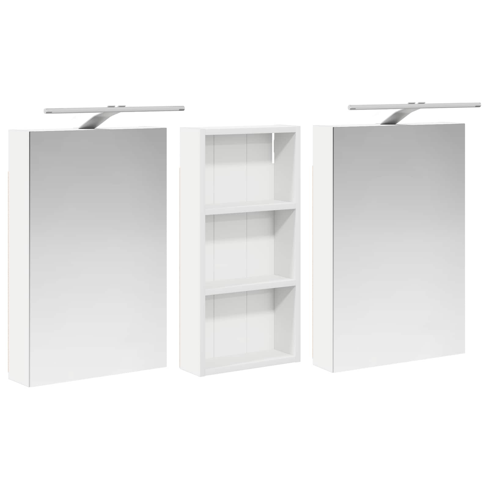 Set ormarića za kupaonicu s policom 3 pcs 110 x 10,5 x 60,5 cm