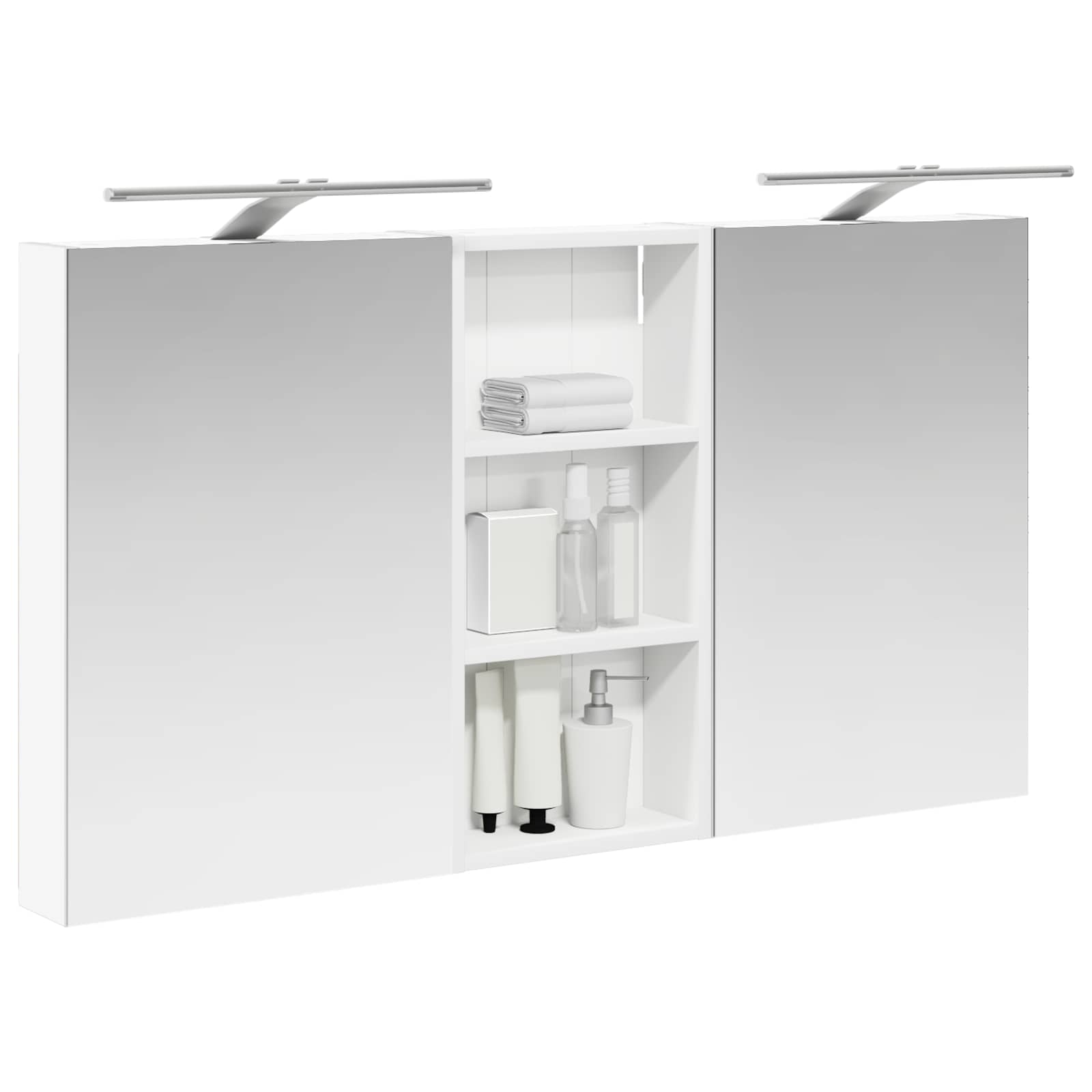 Set ormarića za kupaonicu s policom 3 pcs 110 x 10,5 x 60,5 cm