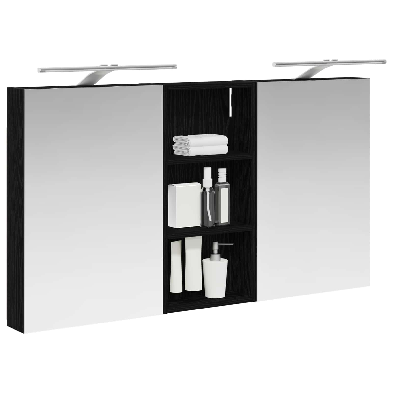 Set ormarića za kupaonicu s policom 3 pcs 110 x 10,5 x 60,5 cm