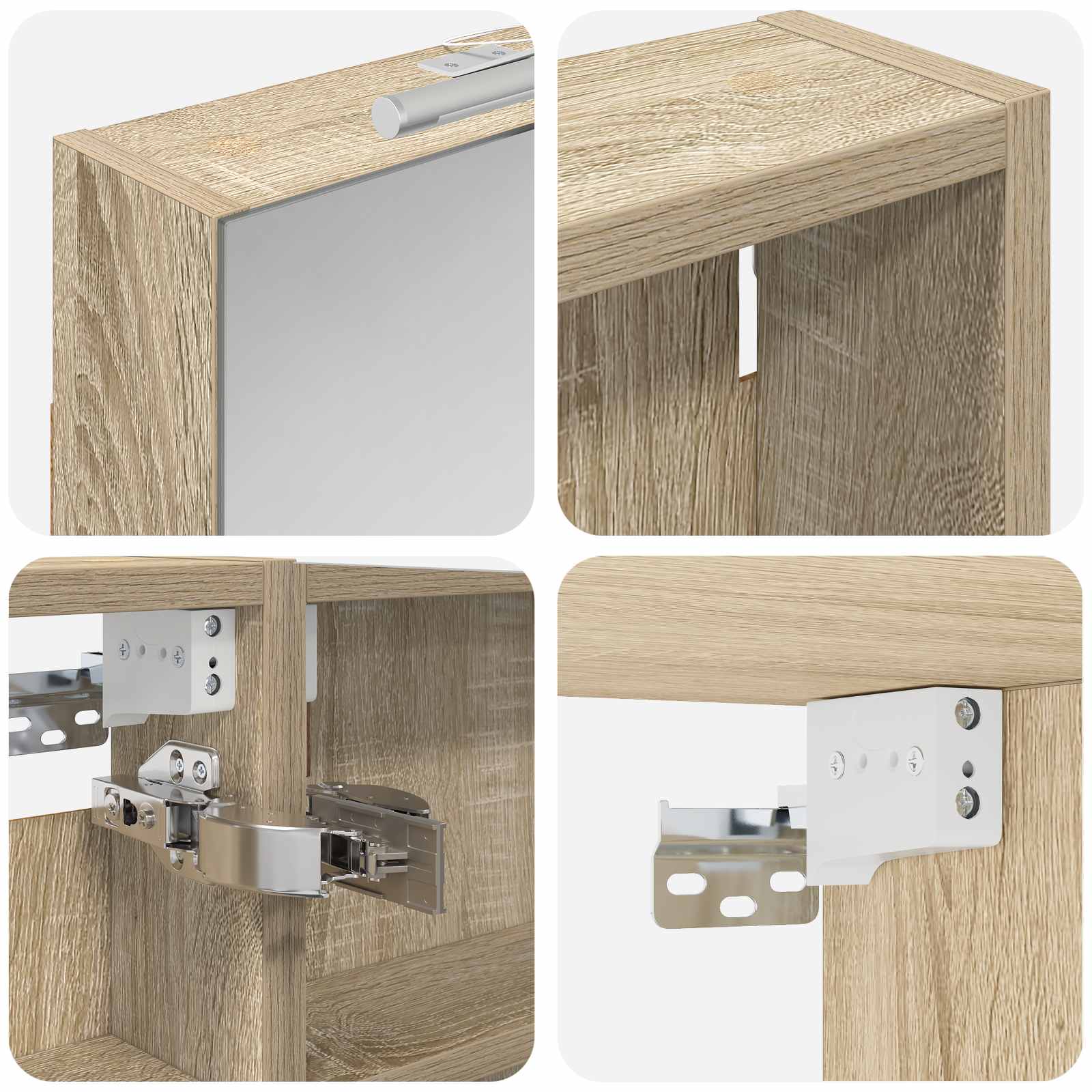 Set ormarića za kupaonicu s policom 3 pcs 110 x 10,5 x 60,5 cm