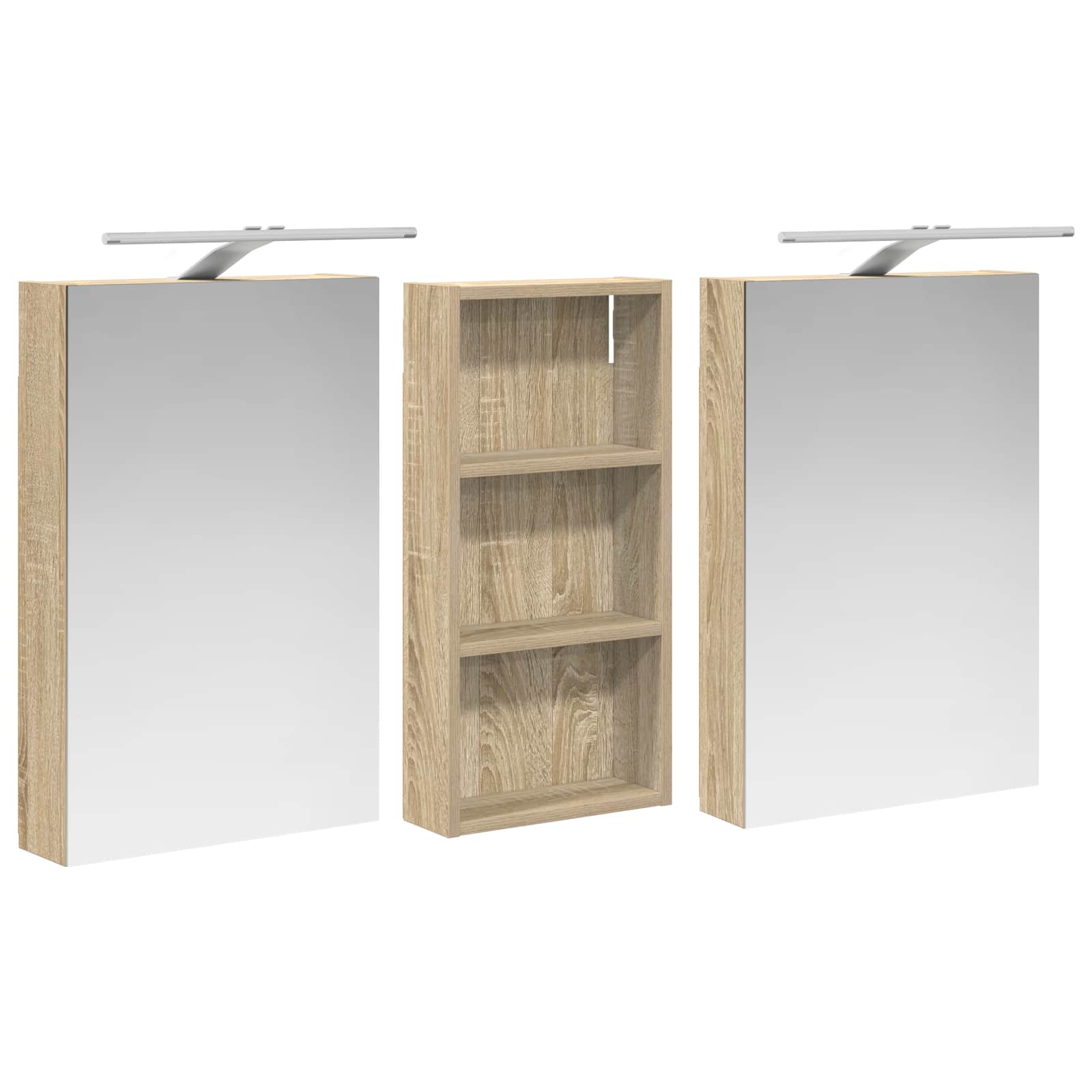 Set ormarića za kupaonicu s policom 3 pcs 110 x 10,5 x 60,5 cm