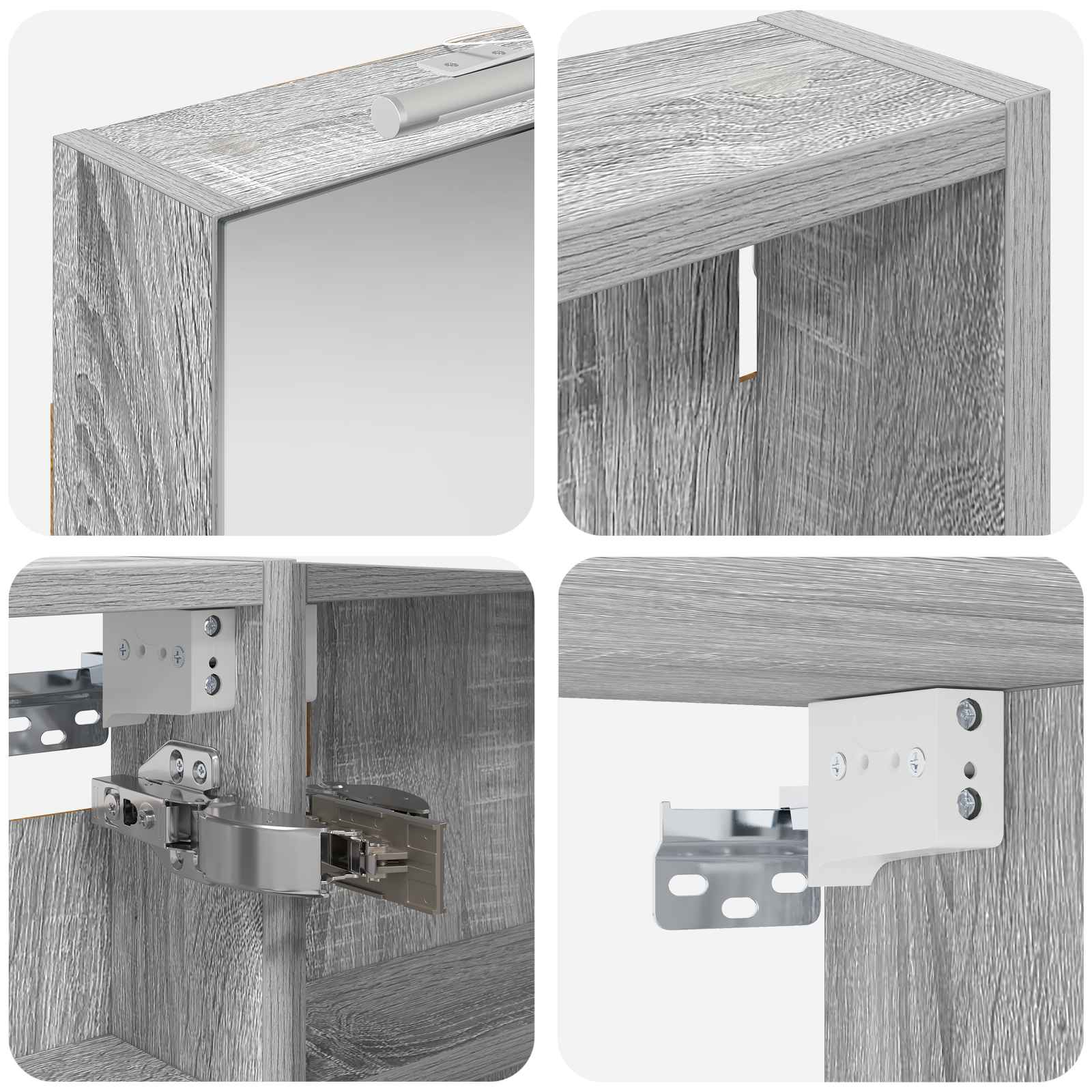 Set ormarića za kupaonicu s policom 3 pcs 110 x 10,5 x 60,5 cm