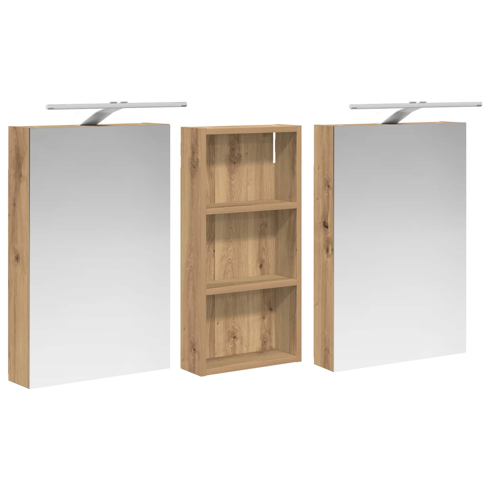 Set ormarića za kupaonicu s policom 3 pcs 110 x 10,5 x 60,5 cm
