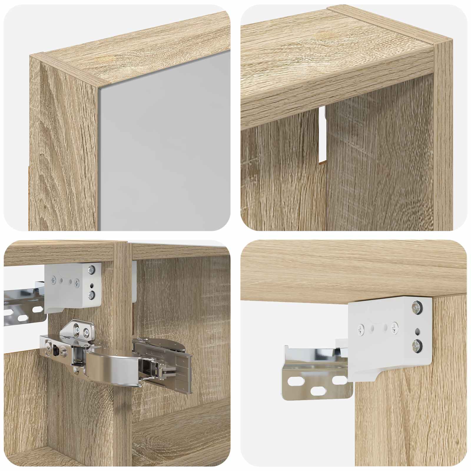 Set ormarića za kupaonicu s policom 3 pcs 120 x 10,5 x 60,5 cm