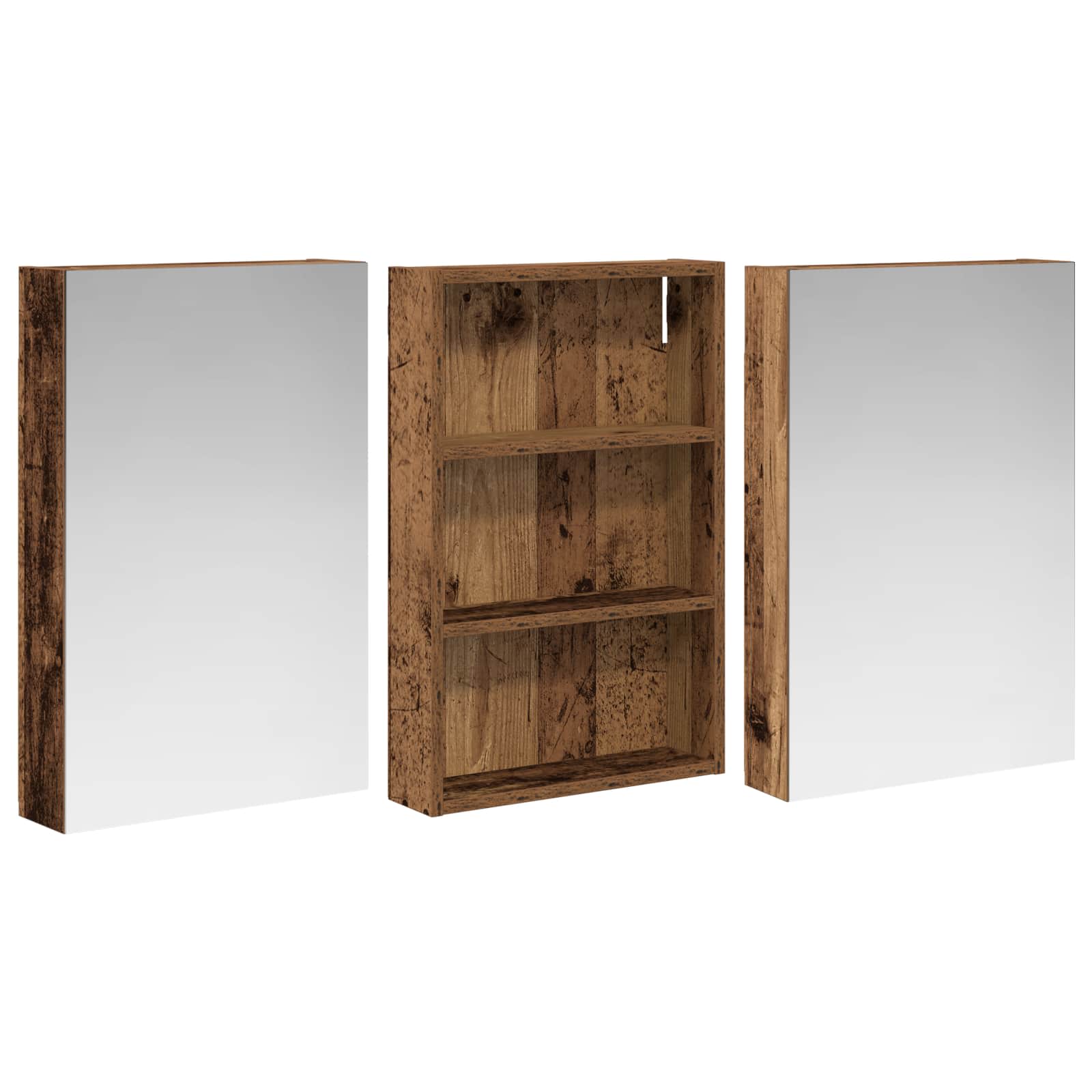 Set ormarića za kupaonicu s policom 3 pcs 120 x 10,5 x 60,5 cm