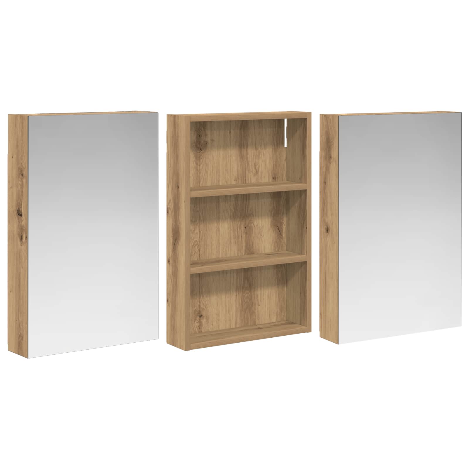 Set ormarića za kupaonicu s policom 3 pcs 120 x 10,5 x 60,5 cm