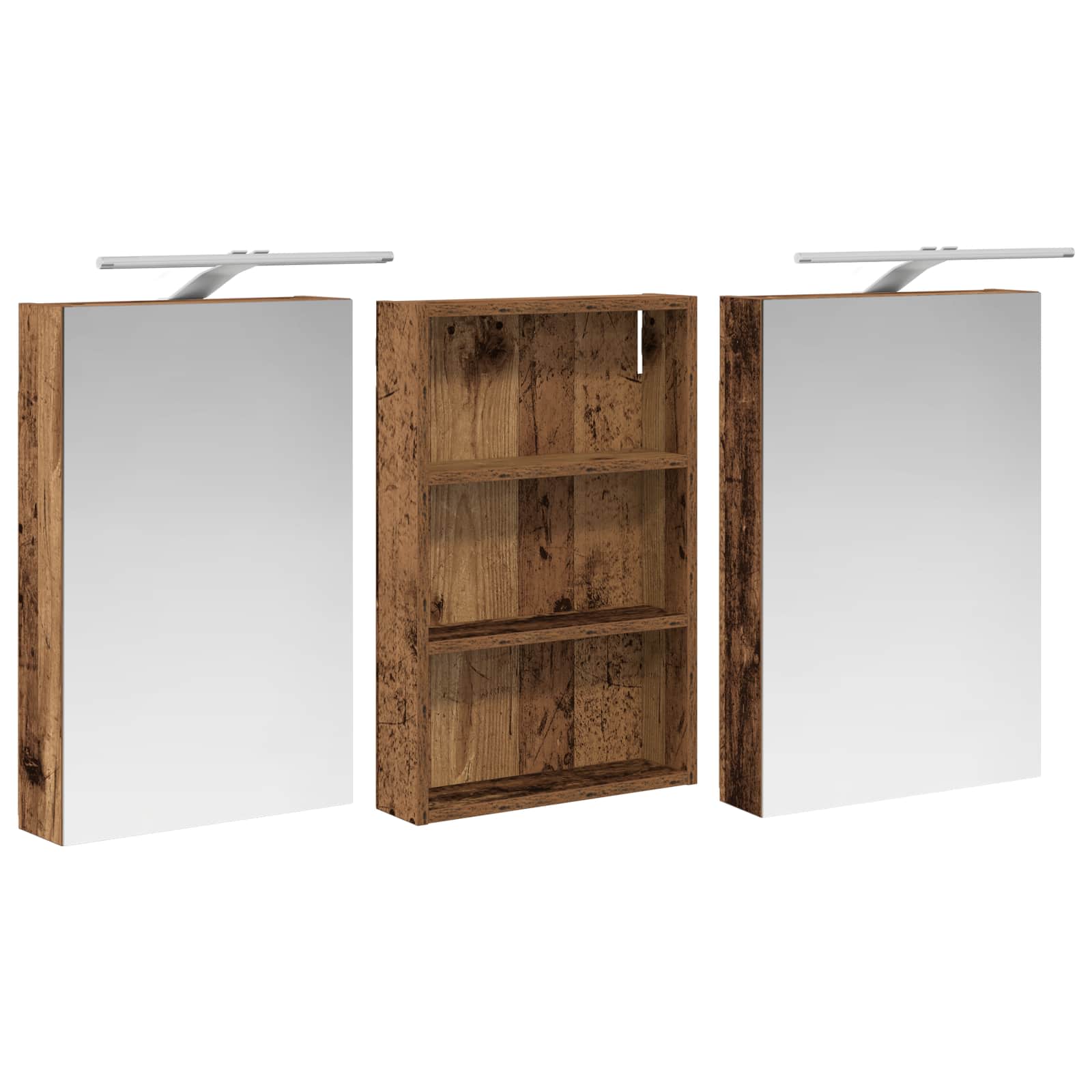 Set ormarića za kupaonicu s policom 3 pcs 120 x 10,5 x 60,5 cm