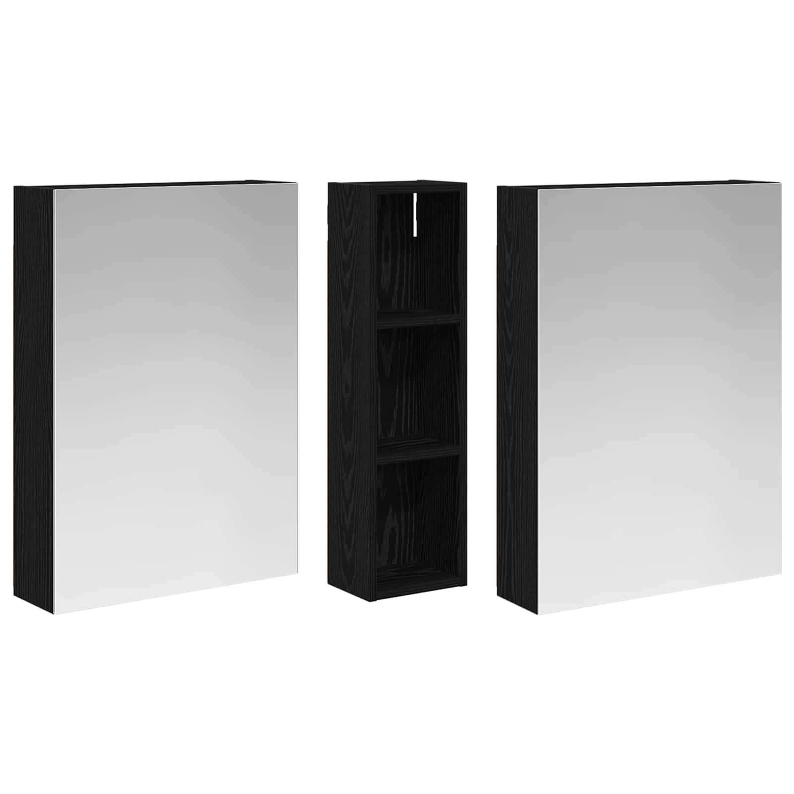 Set ormarića za kupaonicu s policom 3 pcs 120 x 14,5 x 70 cm