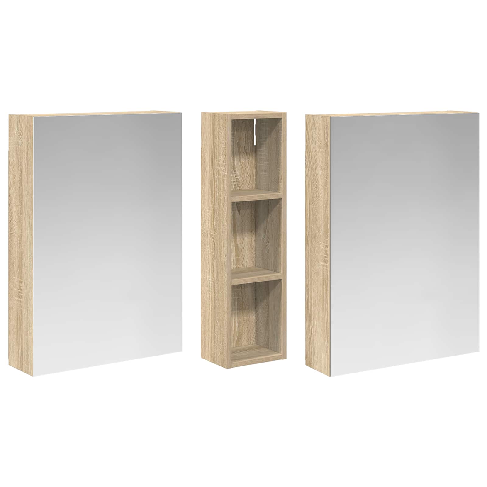 Set ormarića za kupaonicu s policom 3 pcs 120 x 14,5 x 70 cm