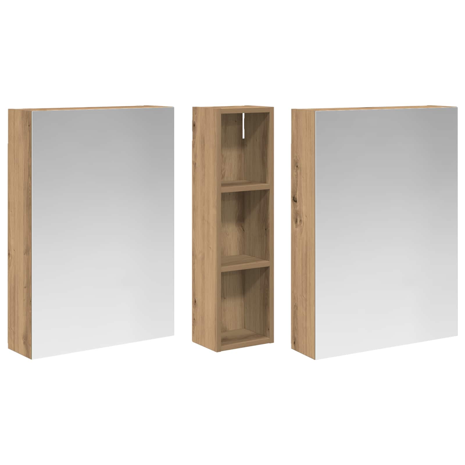 Set ormarića za kupaonicu s policom 3 pcs 120 x 14,5 x 70 cm