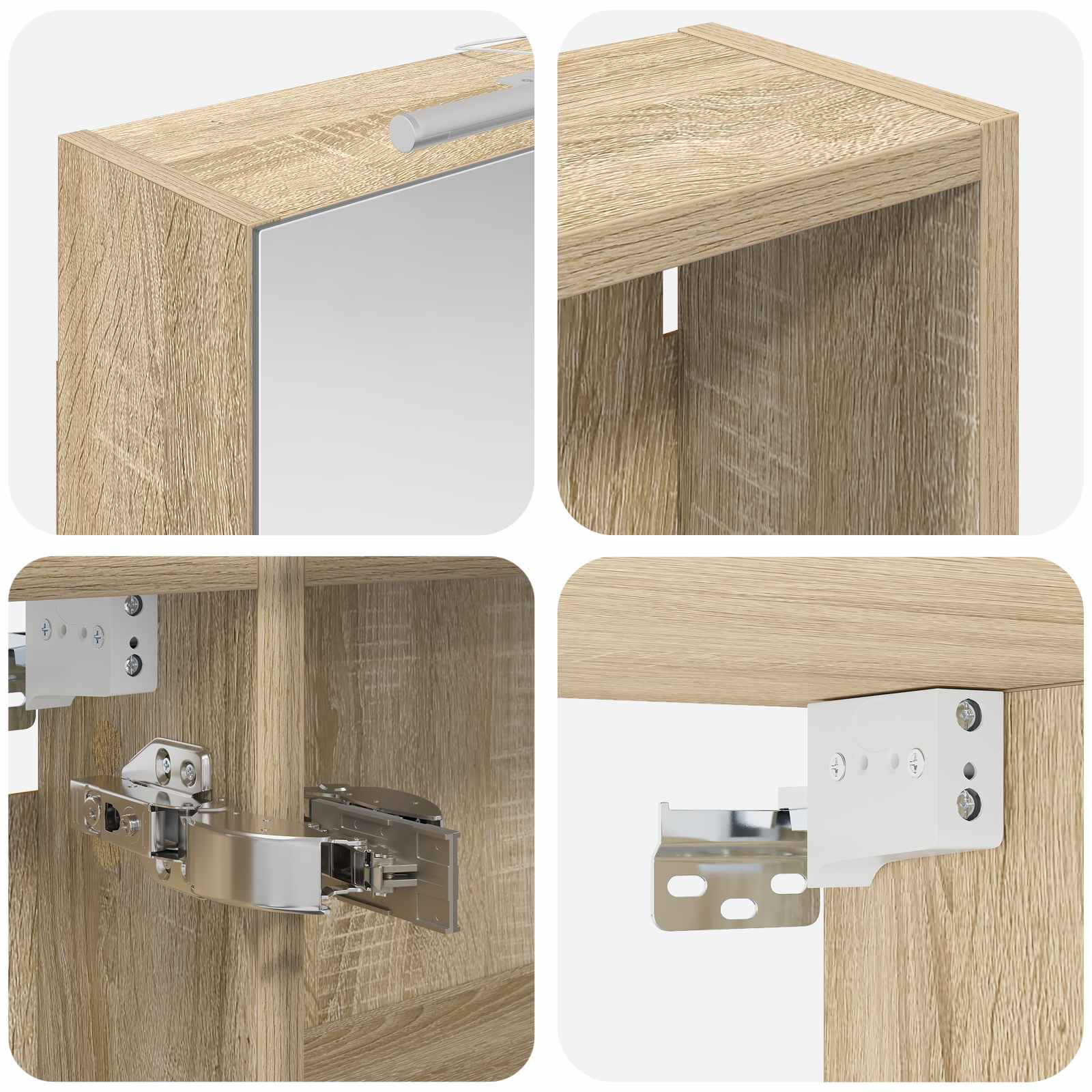 Set ormarića za kupaonicu s policom 3 pcs 120 x 14,5 x 70 cm