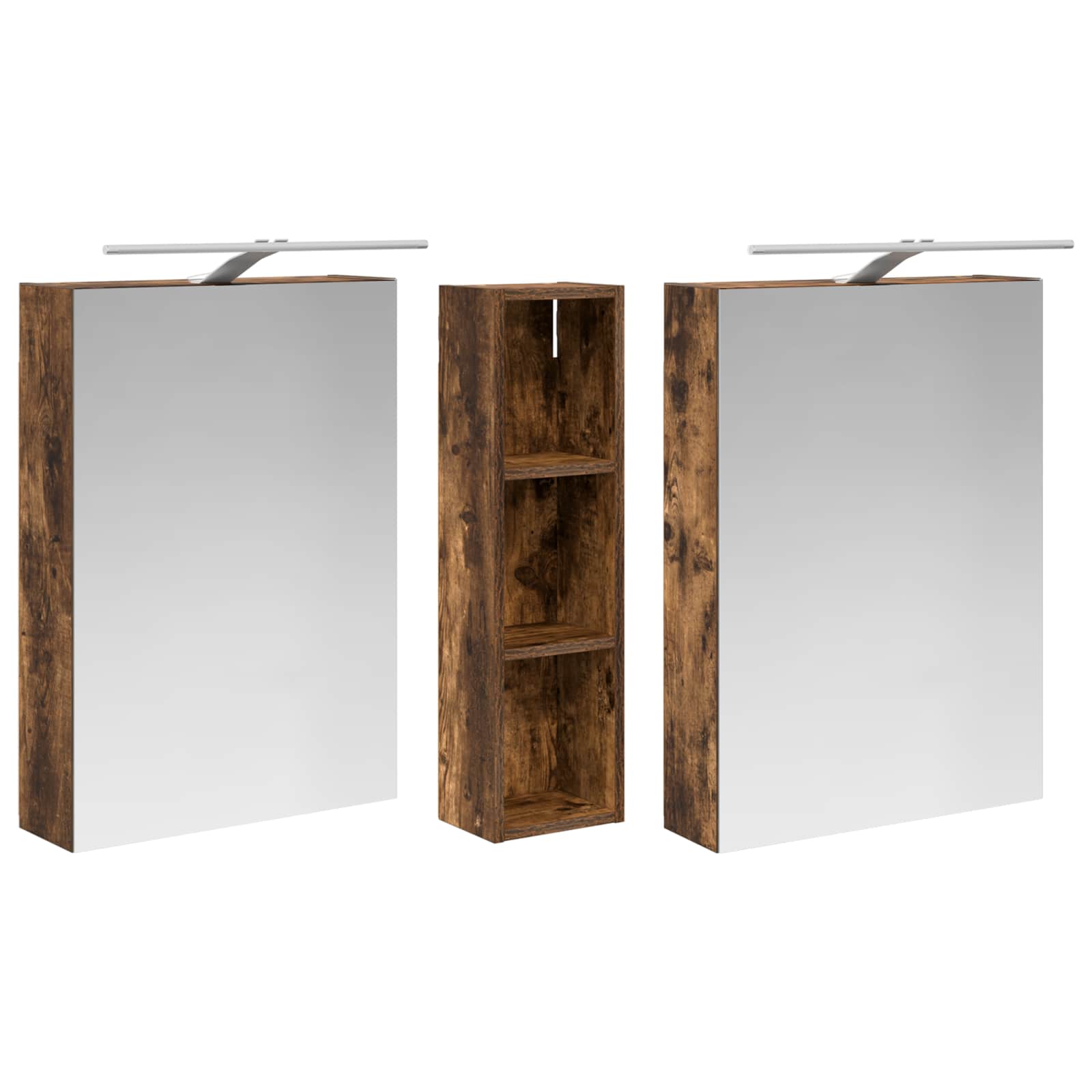 Set ormarića za kupaonicu s policom 3 pcs 120 x 14,5 x 70 cm