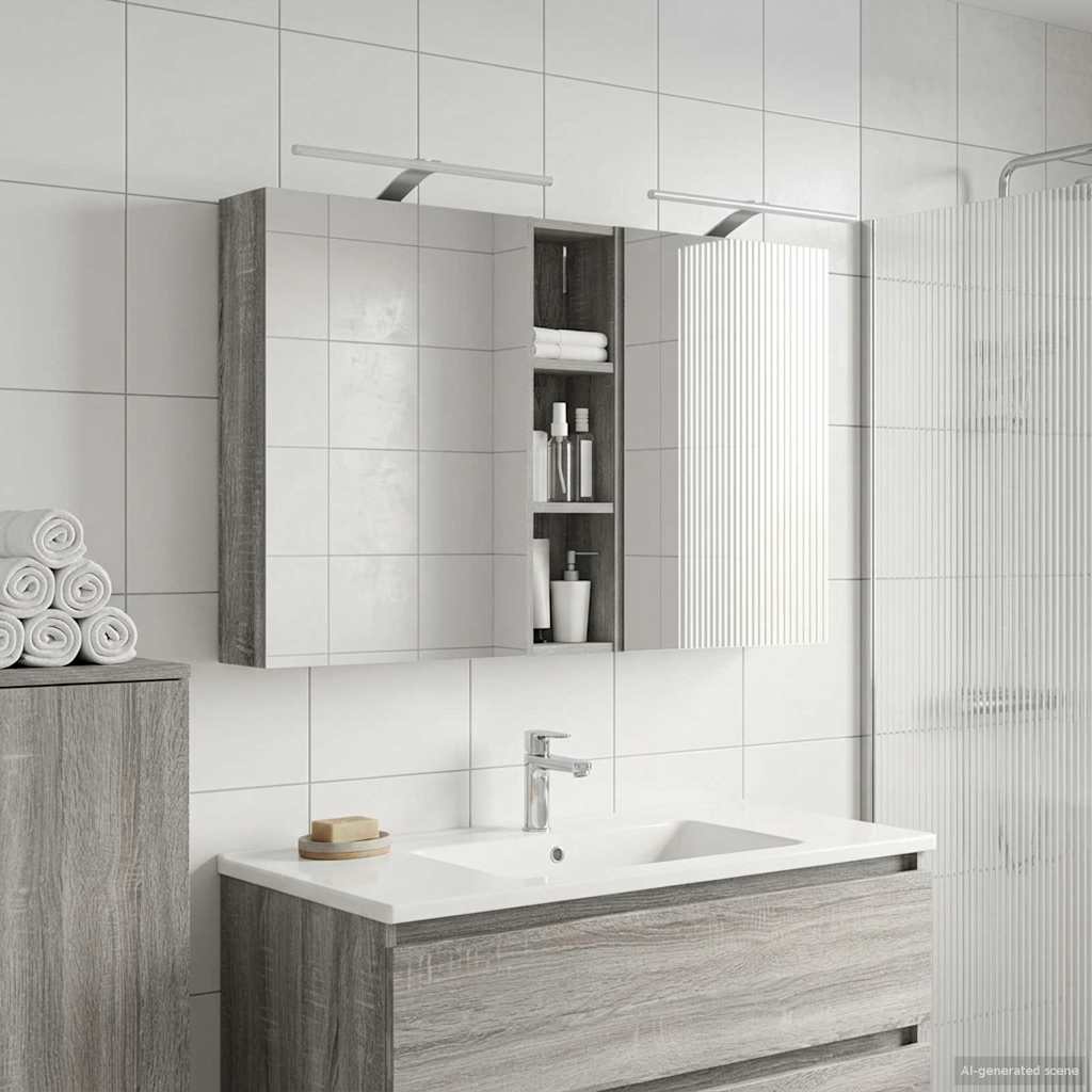 Set ormarića za kupaonicu s policom 3 pcs 120 x 14,5 x 70 cm