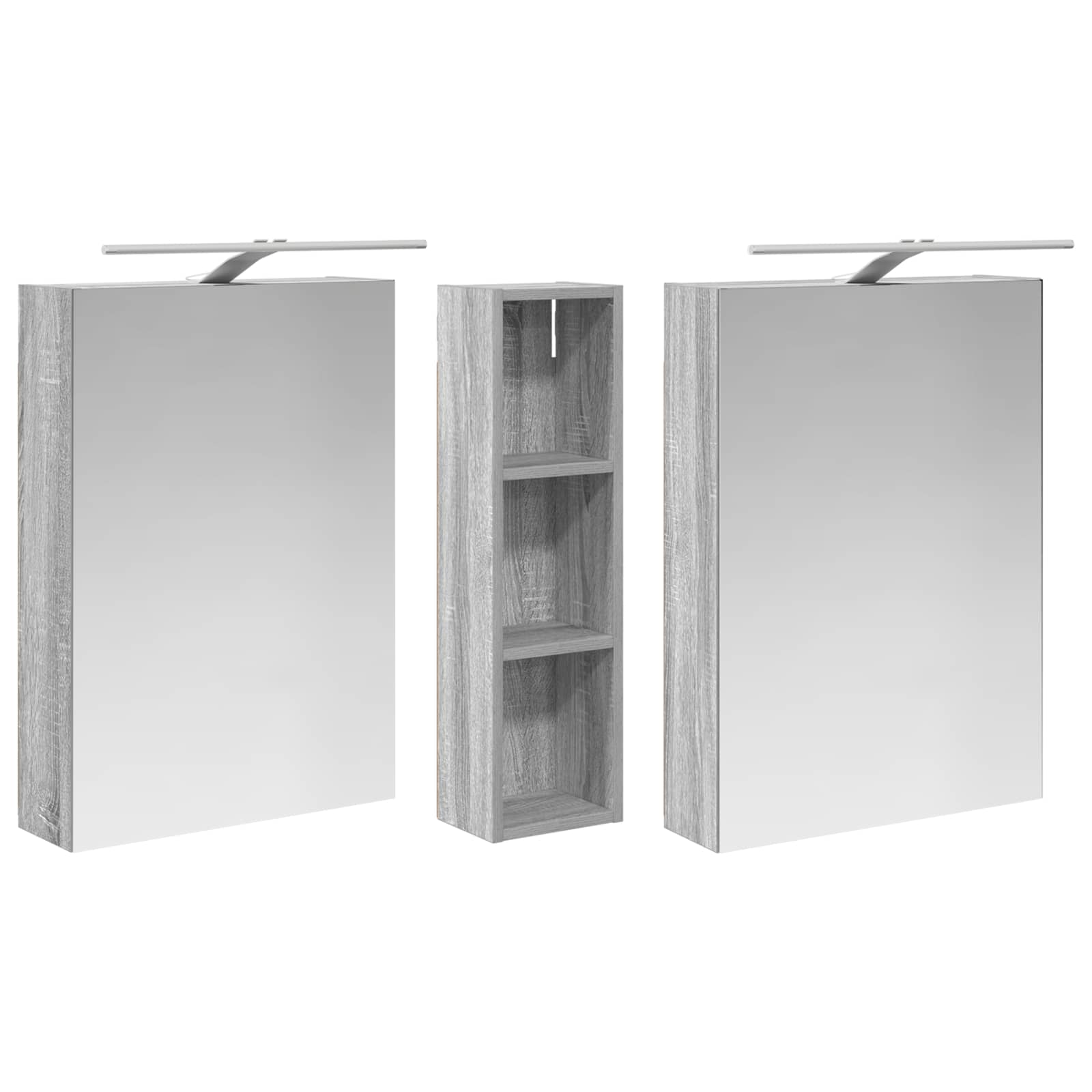 Set ormarića za kupaonicu s policom 3 pcs 120 x 14,5 x 70 cm