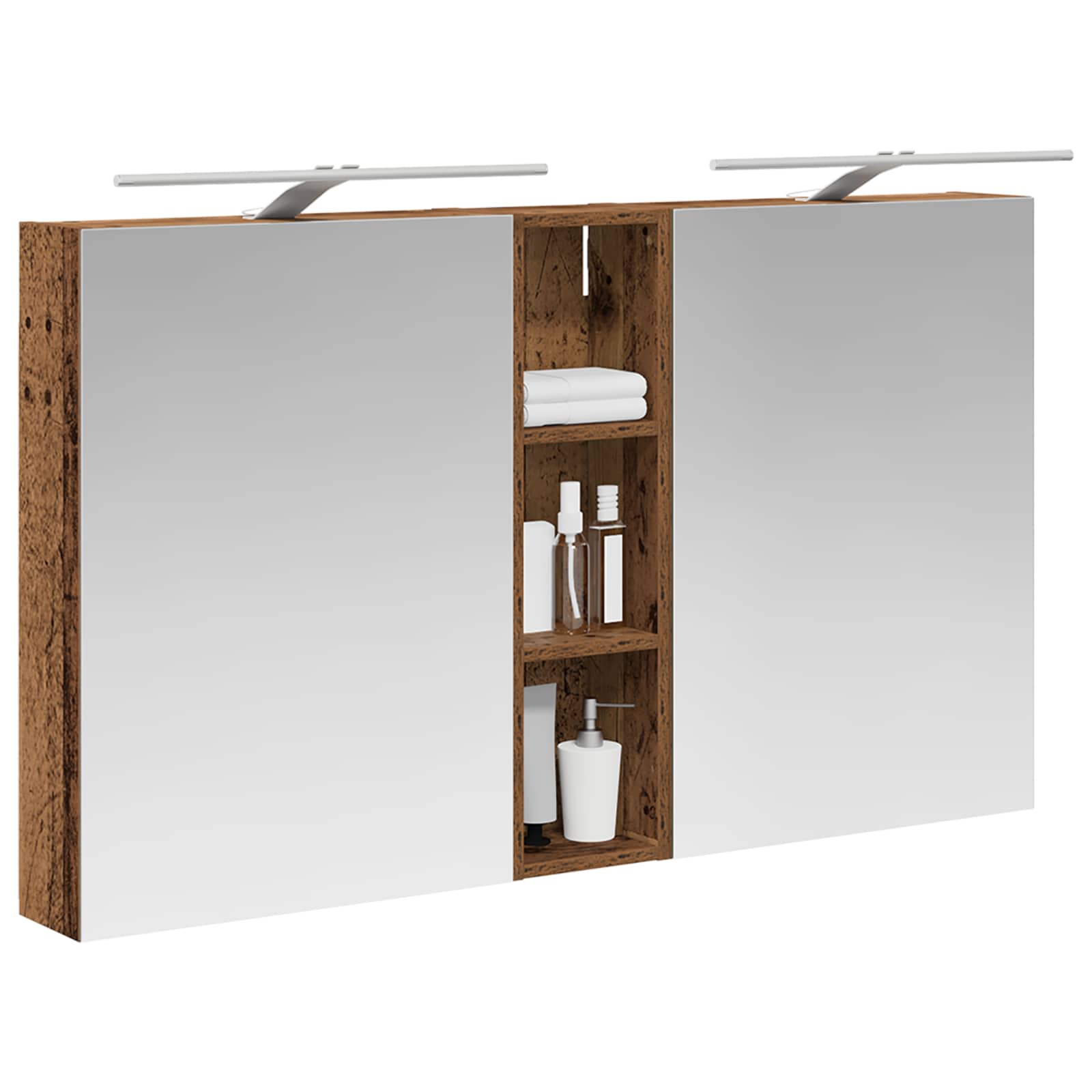 Set ormarića za kupaonicu s policom 3 pcs 120 x 14,5 x 70 cm