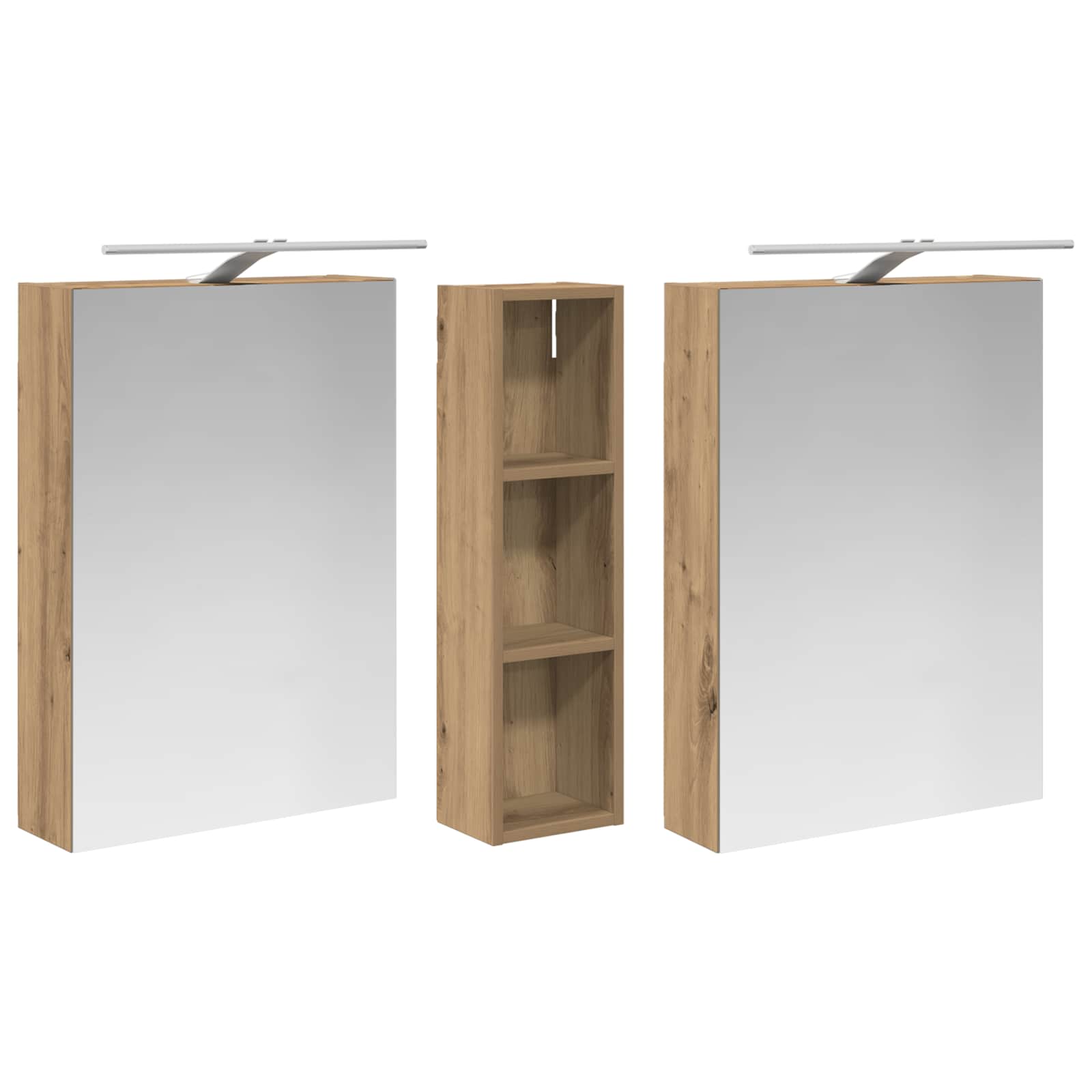Set ormarića za kupaonicu s policom 3 pcs 120 x 14,5 x 70 cm