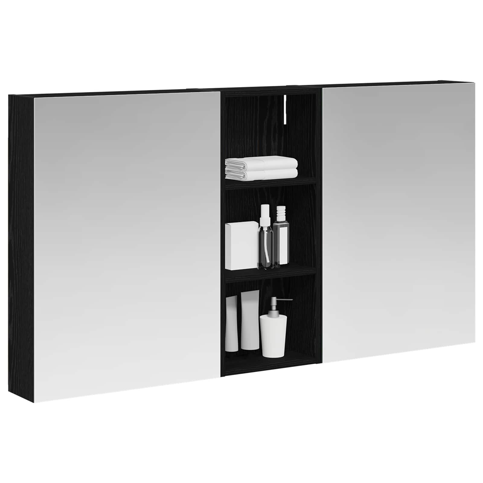 Set ormarića za kupaonicu s policom 3 pcs 130 x 14,5 x 70 cm
