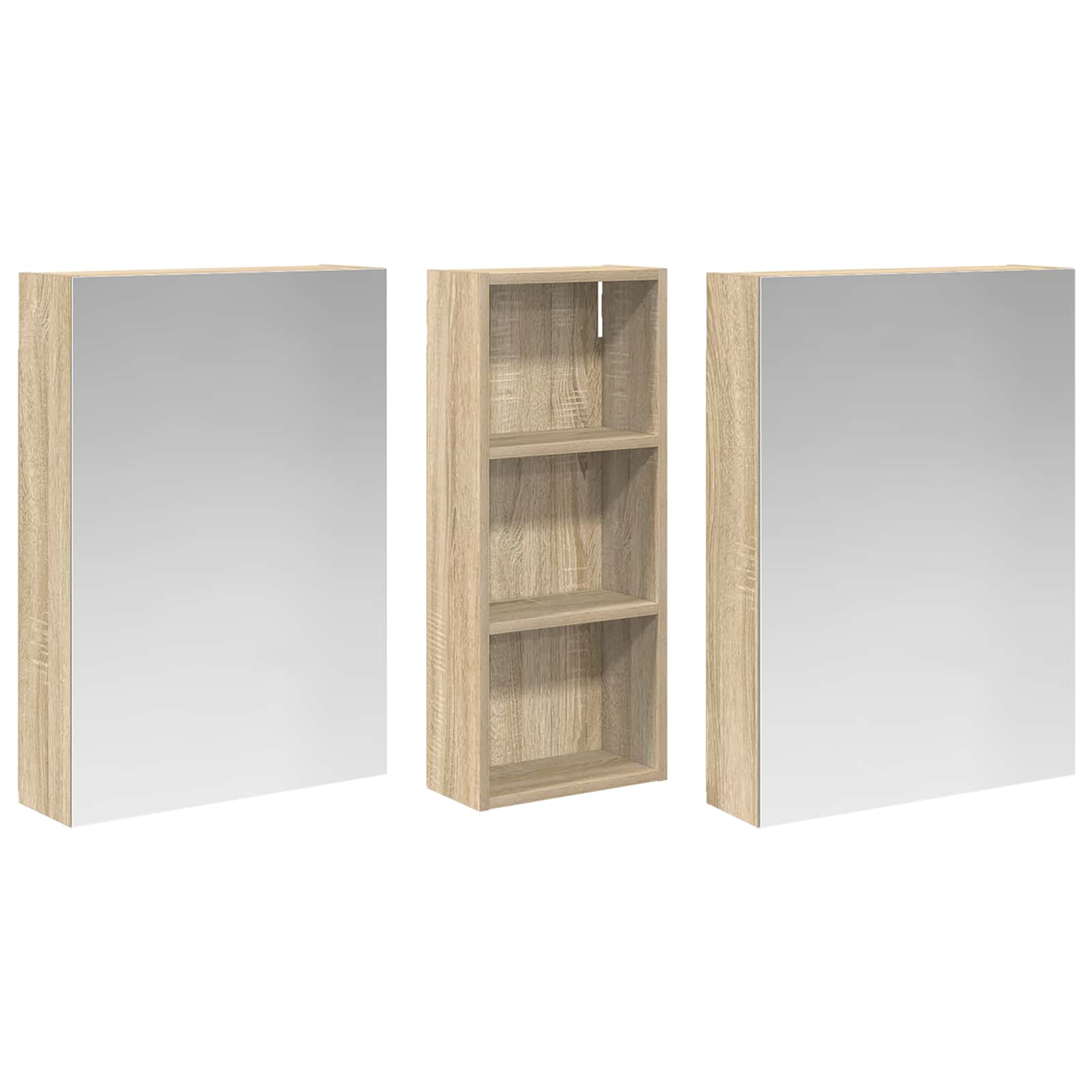 Set ormarića za kupaonicu s policom 3 pcs 130 x 14,5 x 70 cm