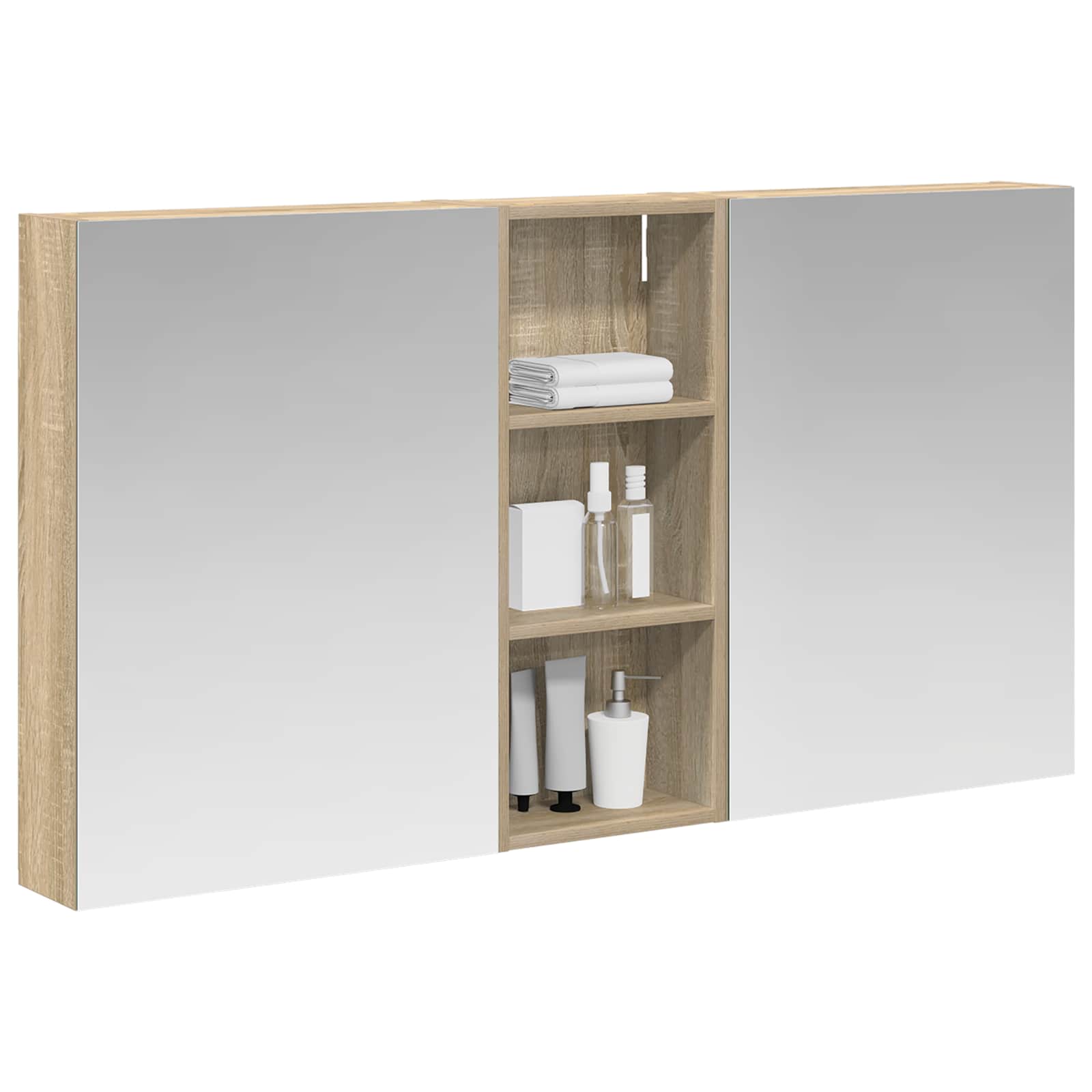 Set ormarića za kupaonicu s policom 3 pcs 130 x 14,5 x 70 cm