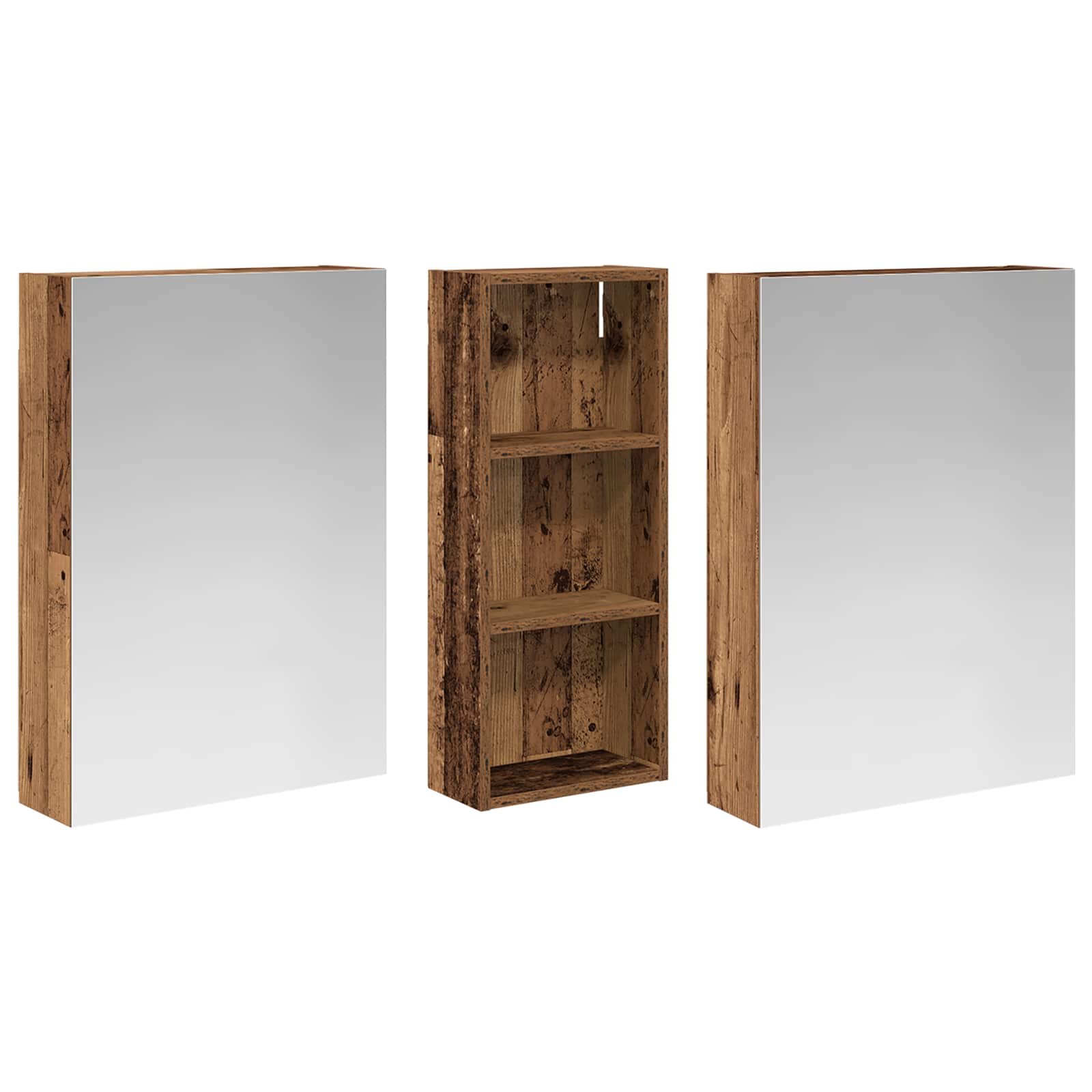 Set ormarića za kupaonicu s policom 3 pcs 130 x 14,5 x 70 cm