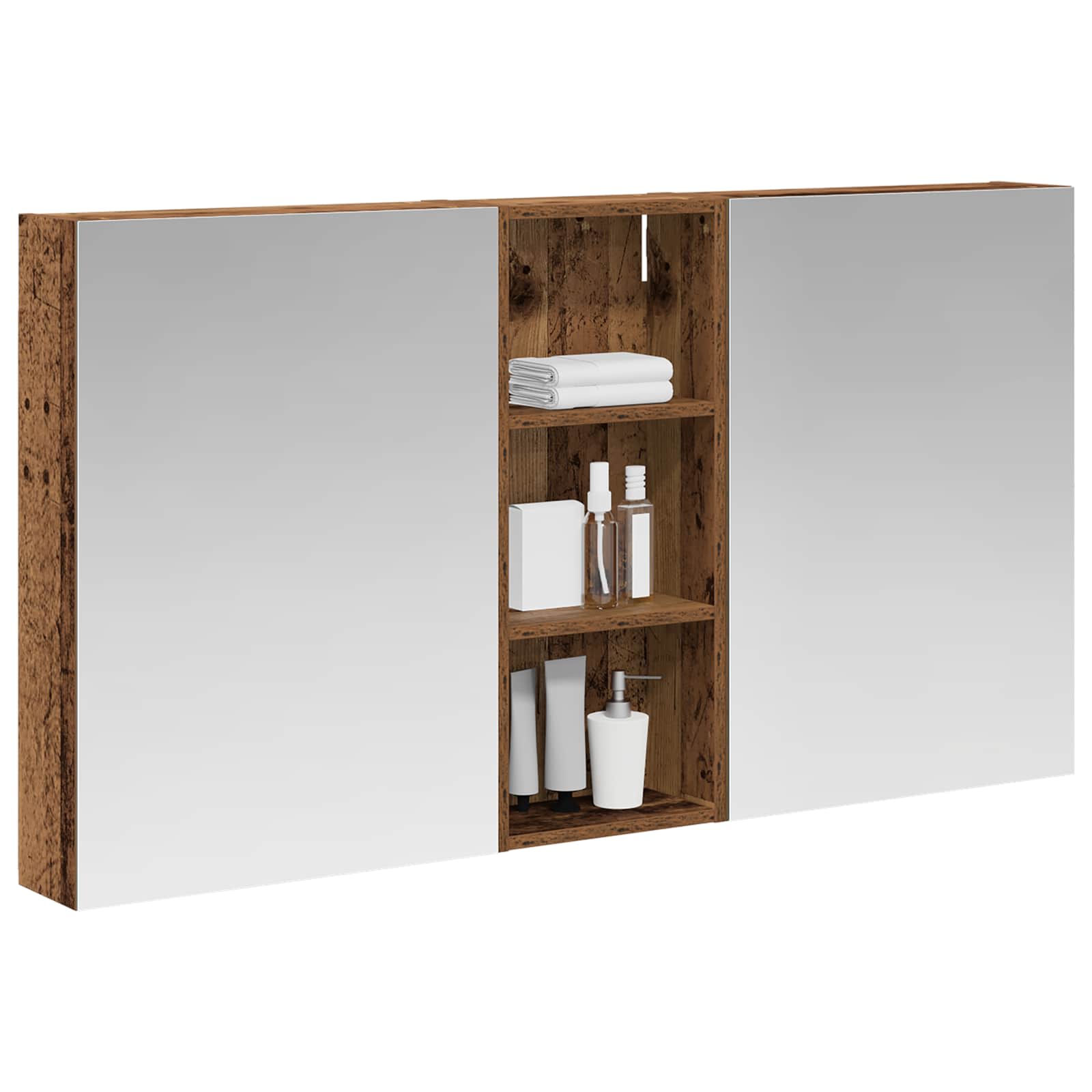 Set ormarića za kupaonicu s policom 3 pcs 130 x 14,5 x 70 cm