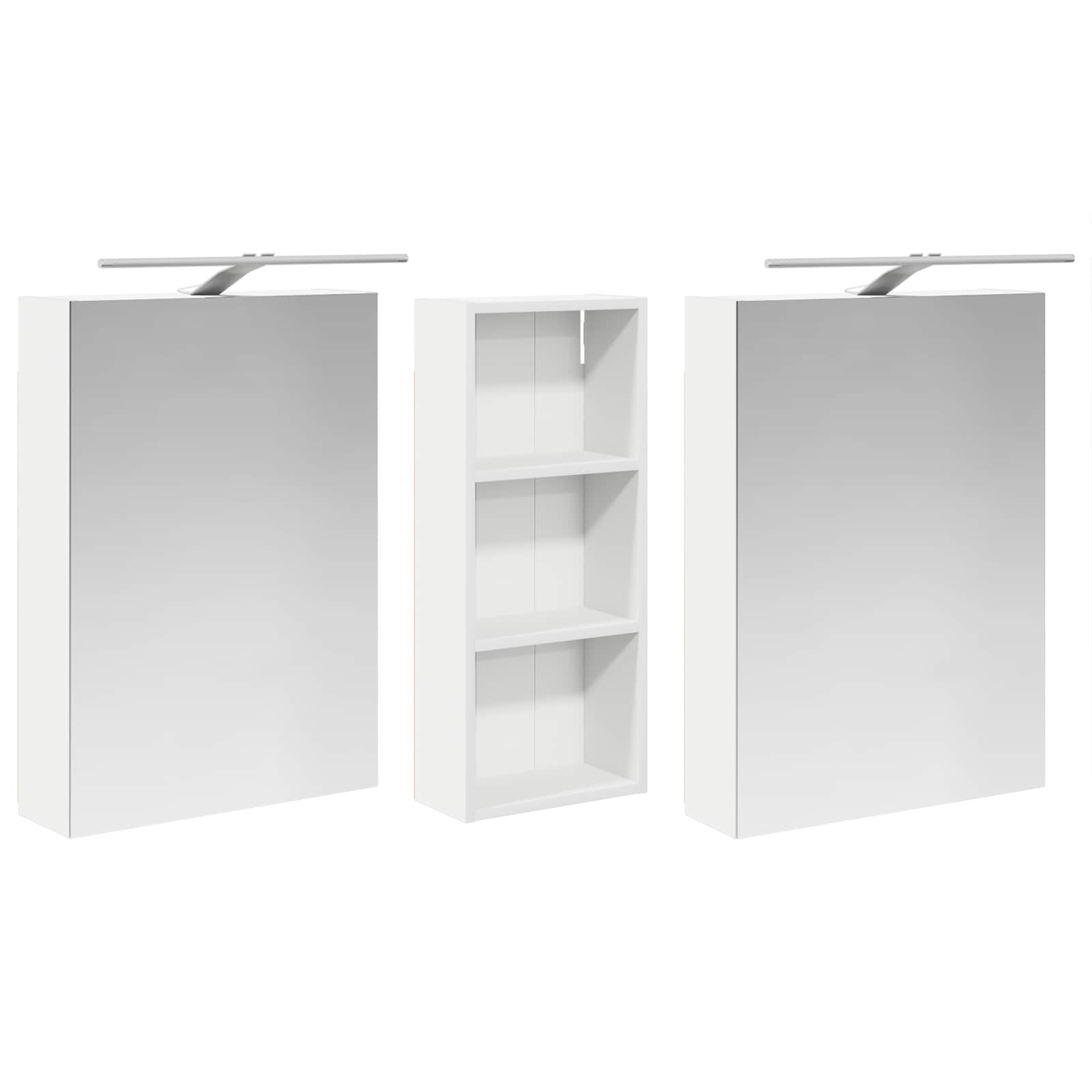 Set ormarića za kupaonicu s policom 3 pcs 130 x 14,5 x 70 cm