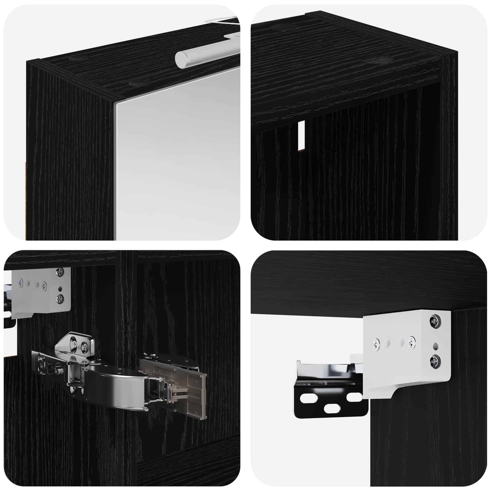 Set ormarića za kupaonicu s policom 3 pcs 130 x 14,5 x 70 cm