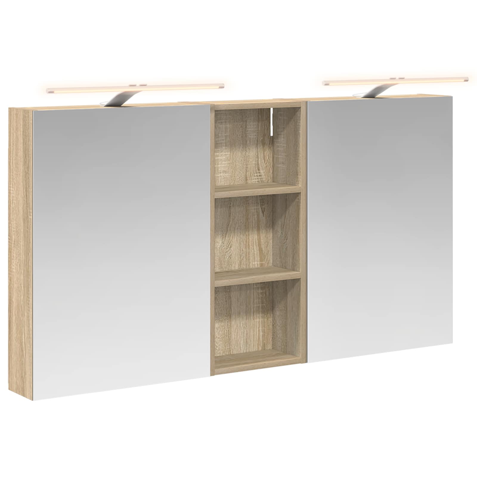 Set ormarića za kupaonicu s policom 3 pcs 130 x 14,5 x 70 cm