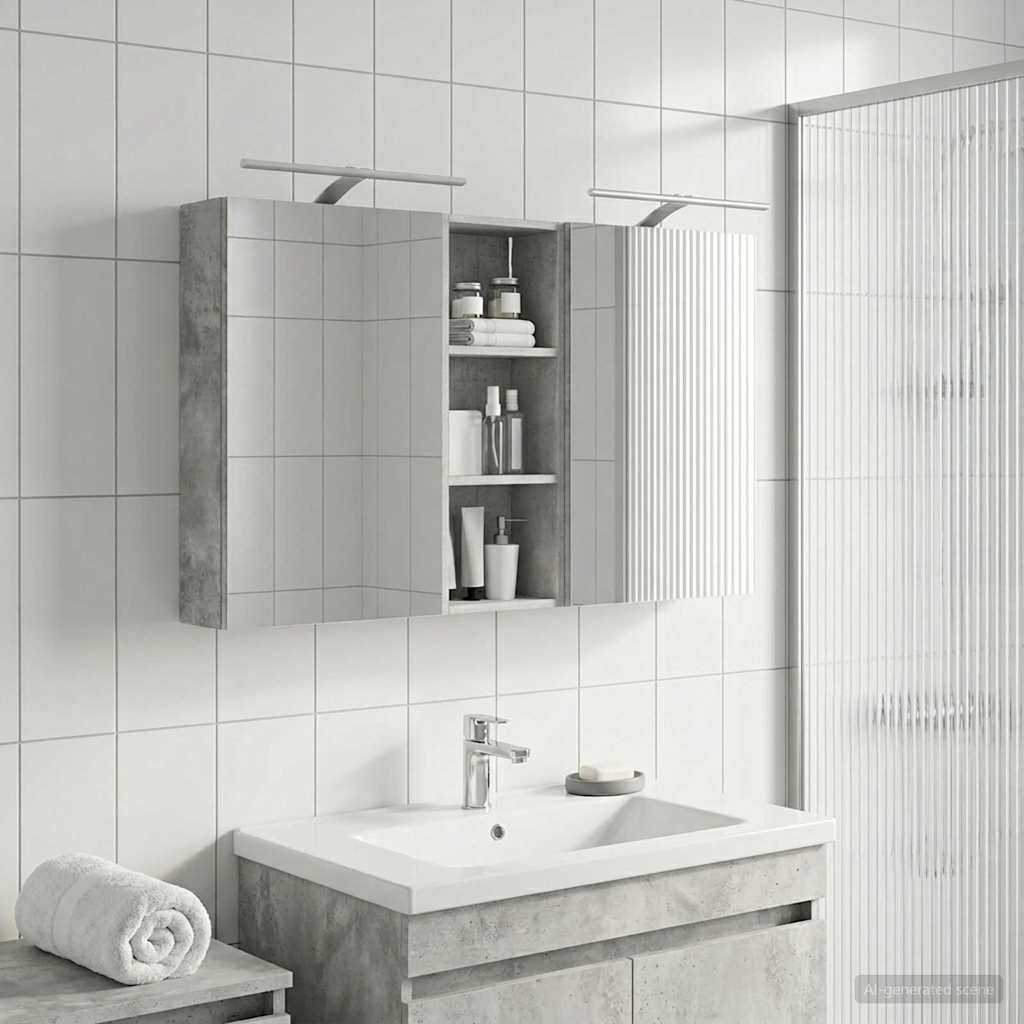 Set ormarića za kupaonicu s policom 3 pcs 130 x 14,5 x 70 cm