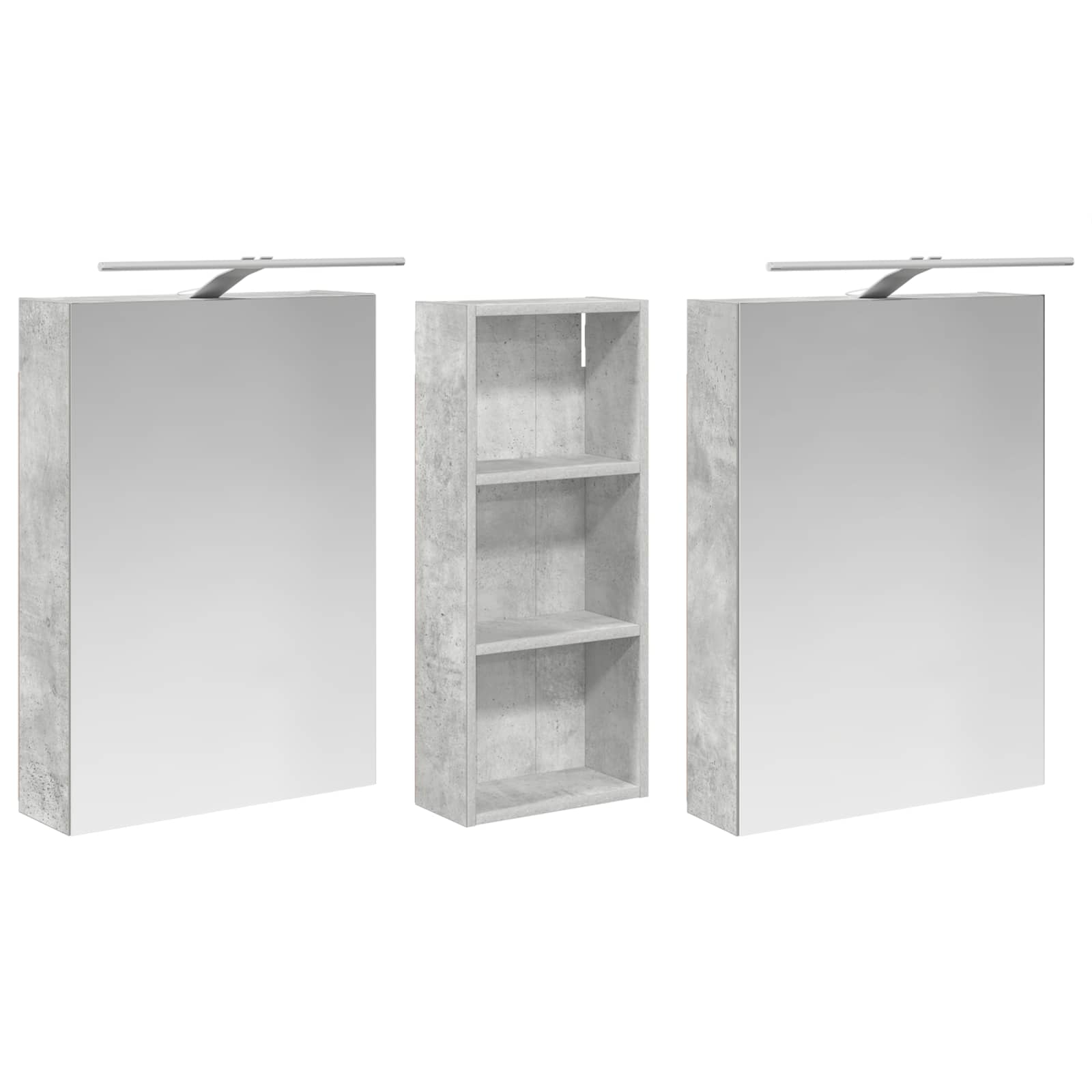 Set ormarića za kupaonicu s policom 3 pcs 130 x 14,5 x 70 cm