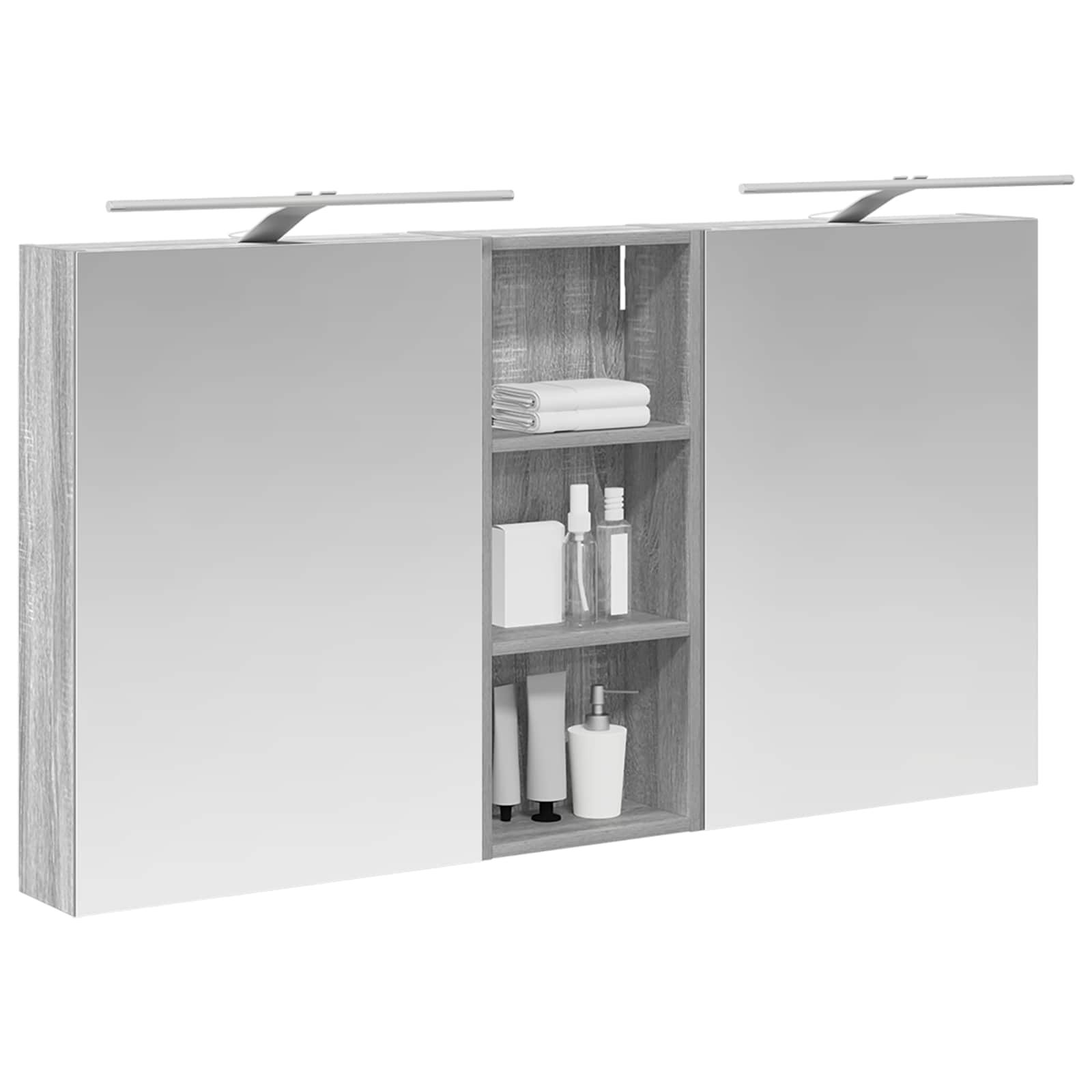 Set ormarića za kupaonicu s policom 3 pcs 130 x 14,5 x 70 cm