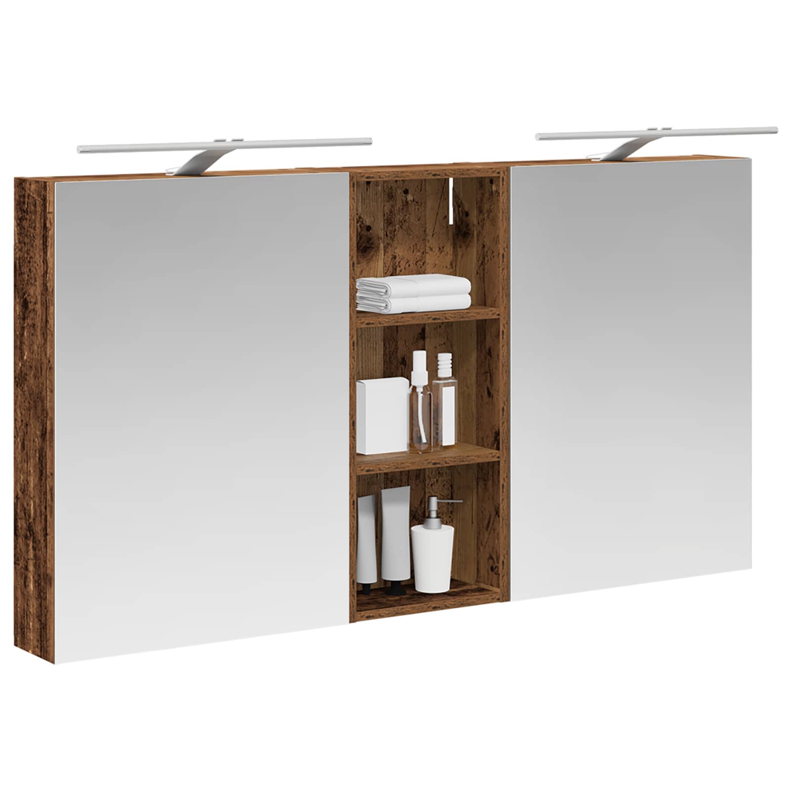 Set ormarića za kupaonicu s policom 3 pcs 130 x 14,5 x 70 cm