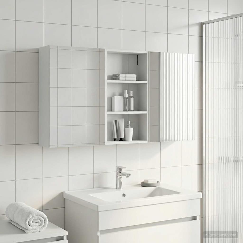Set ormarića za kupaonicu s policom 3 pcs 140 x 14,5 x 70 cm