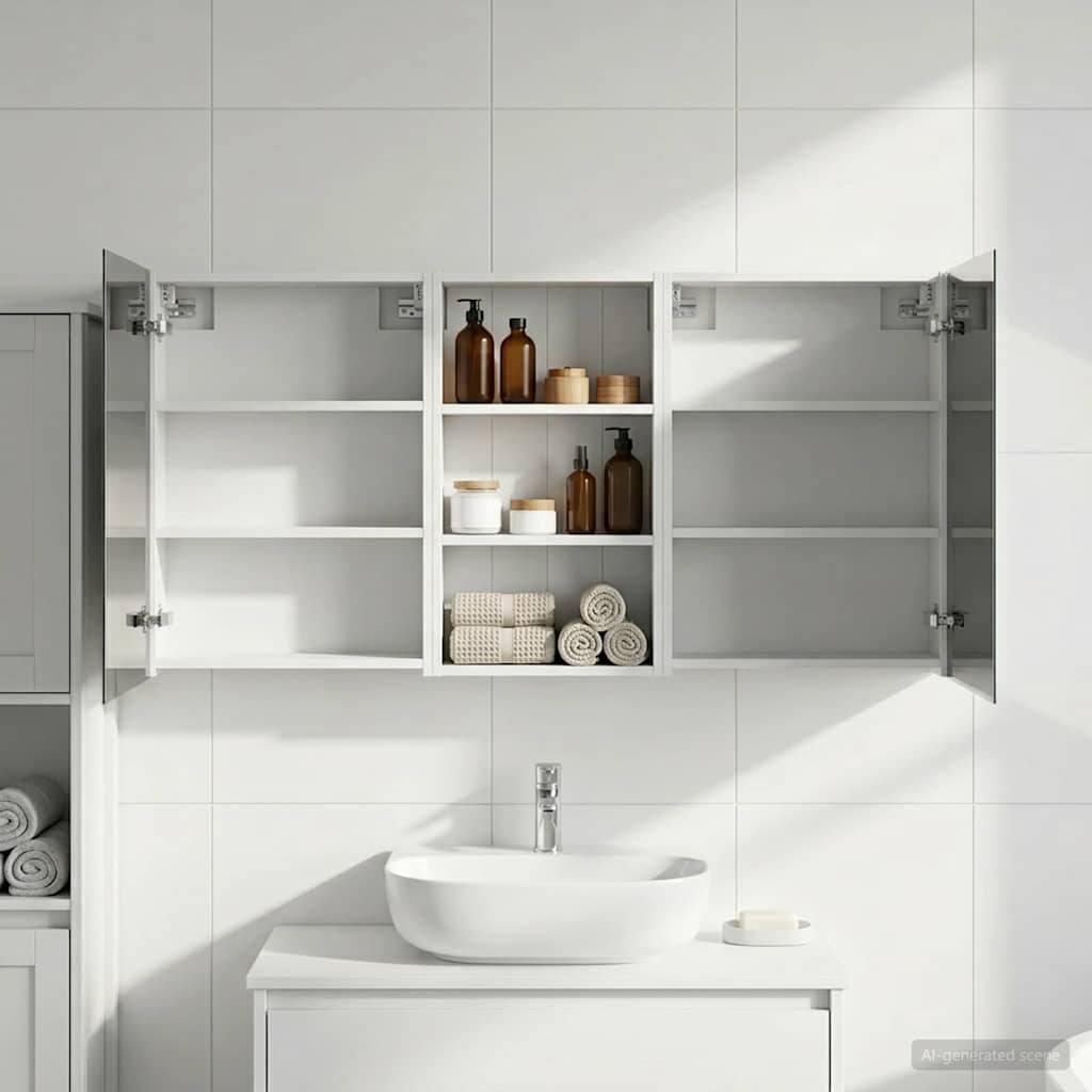 Set ormarića za kupaonicu s policom 3 pcs 140 x 14,5 x 70 cm