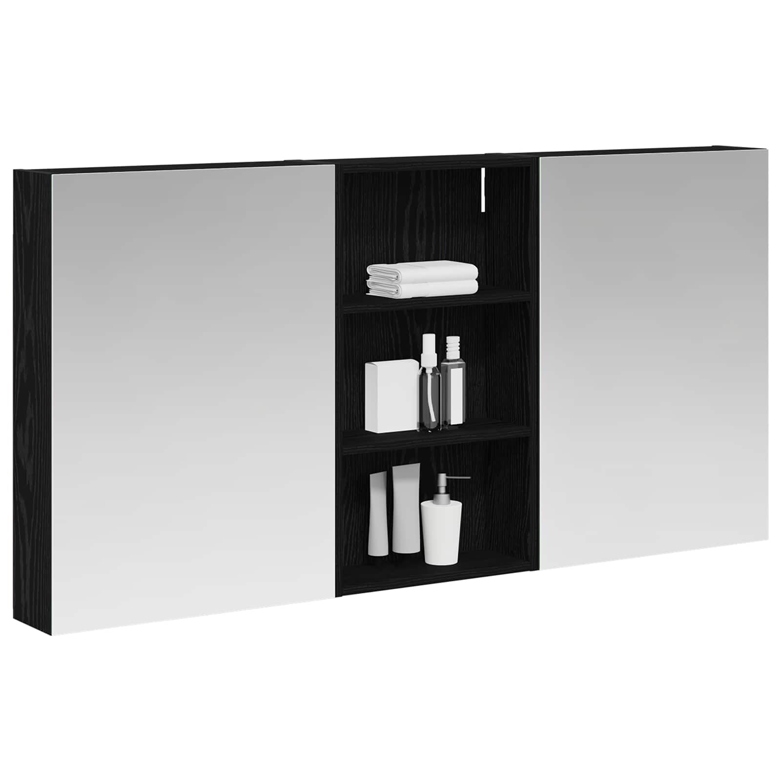 Set ormarića za kupaonicu s policom 3 pcs 140 x 14,5 x 70 cm