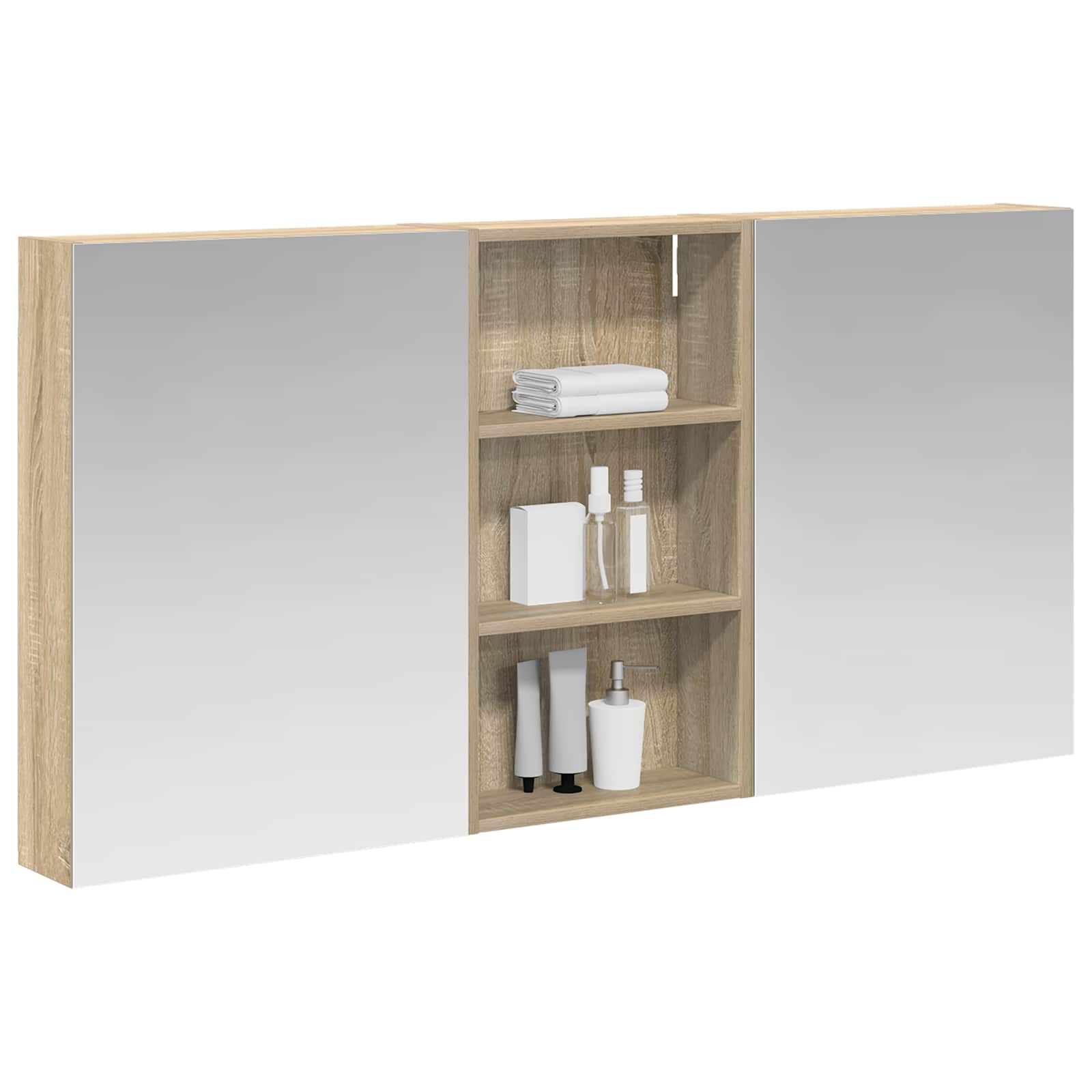 Set ormarića za kupaonicu s policom 3 pcs 140 x 14,5 x 70 cm