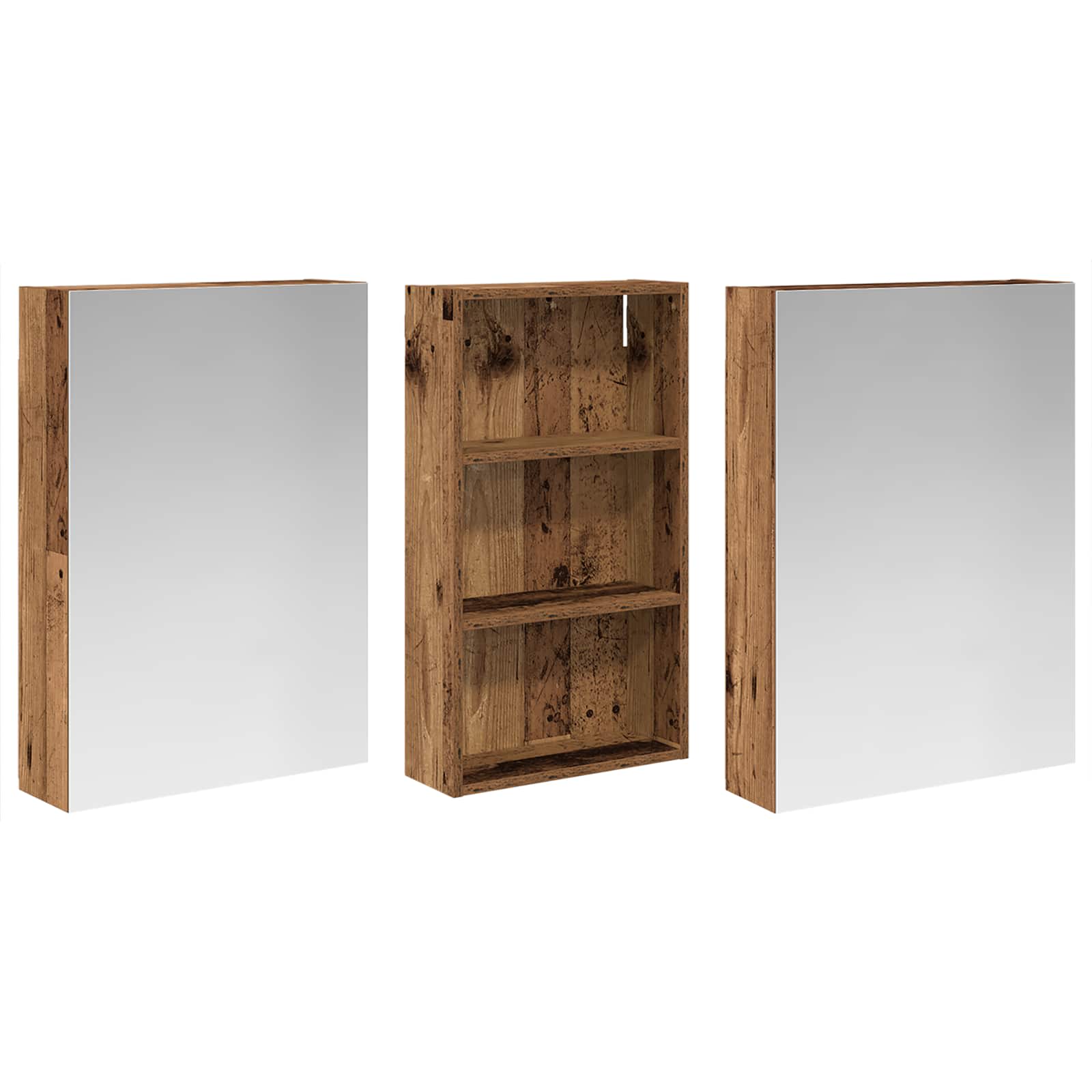 Set ormarića za kupaonicu s policom 3 pcs 140 x 14,5 x 70 cm