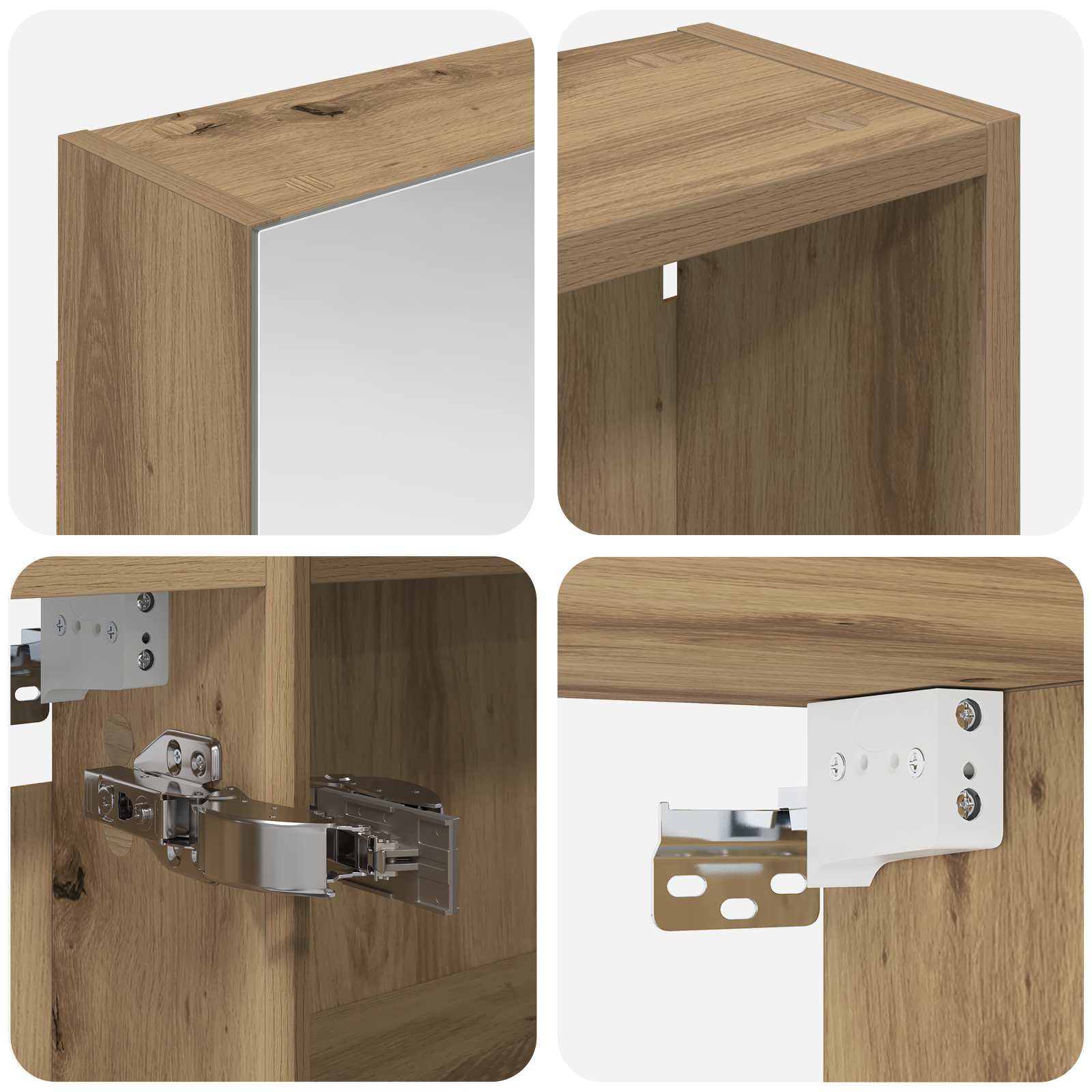Set ormarića za kupaonicu s policom 3 pcs 140 x 14,5 x 70 cm