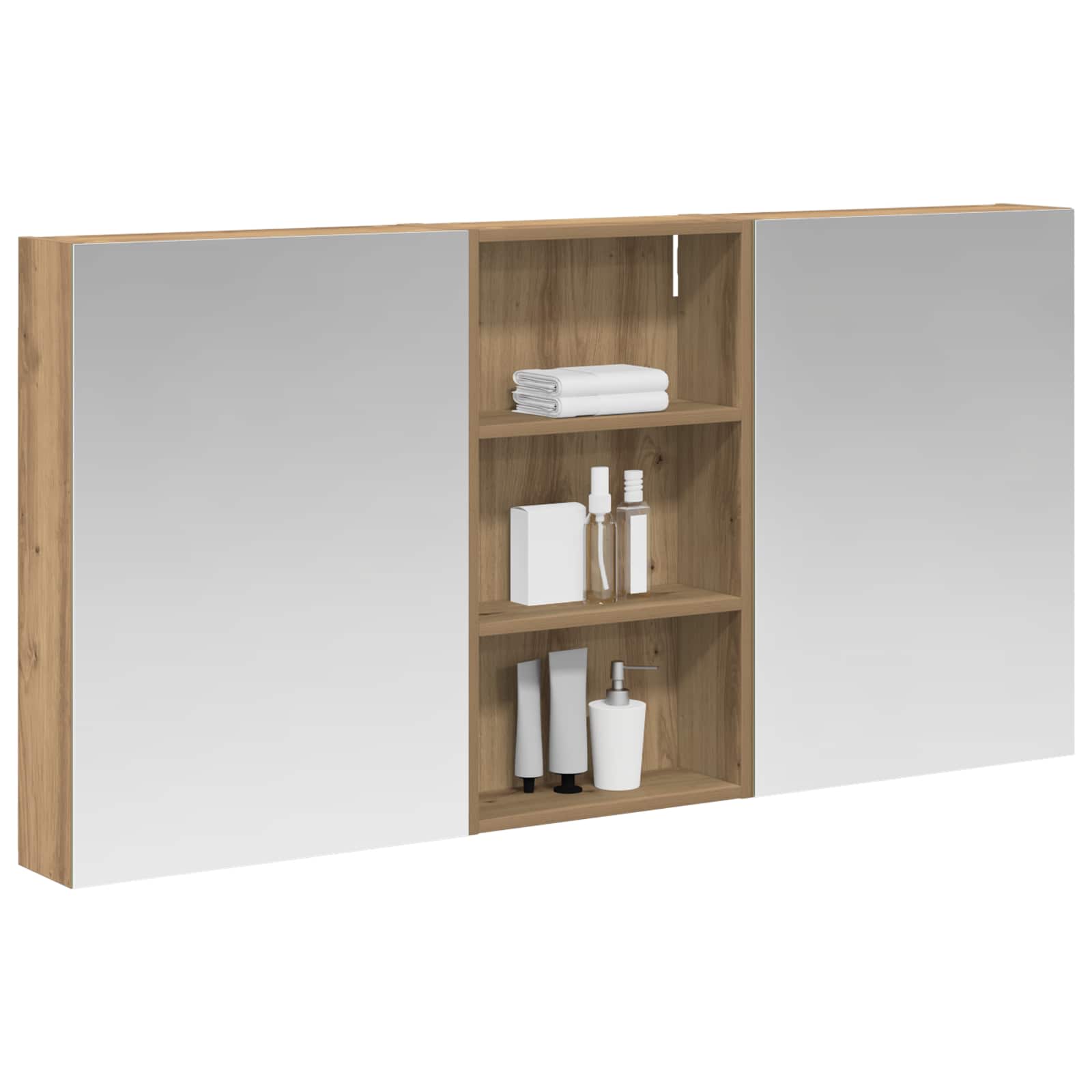 Set ormarića za kupaonicu s policom 3 pcs 140 x 14,5 x 70 cm