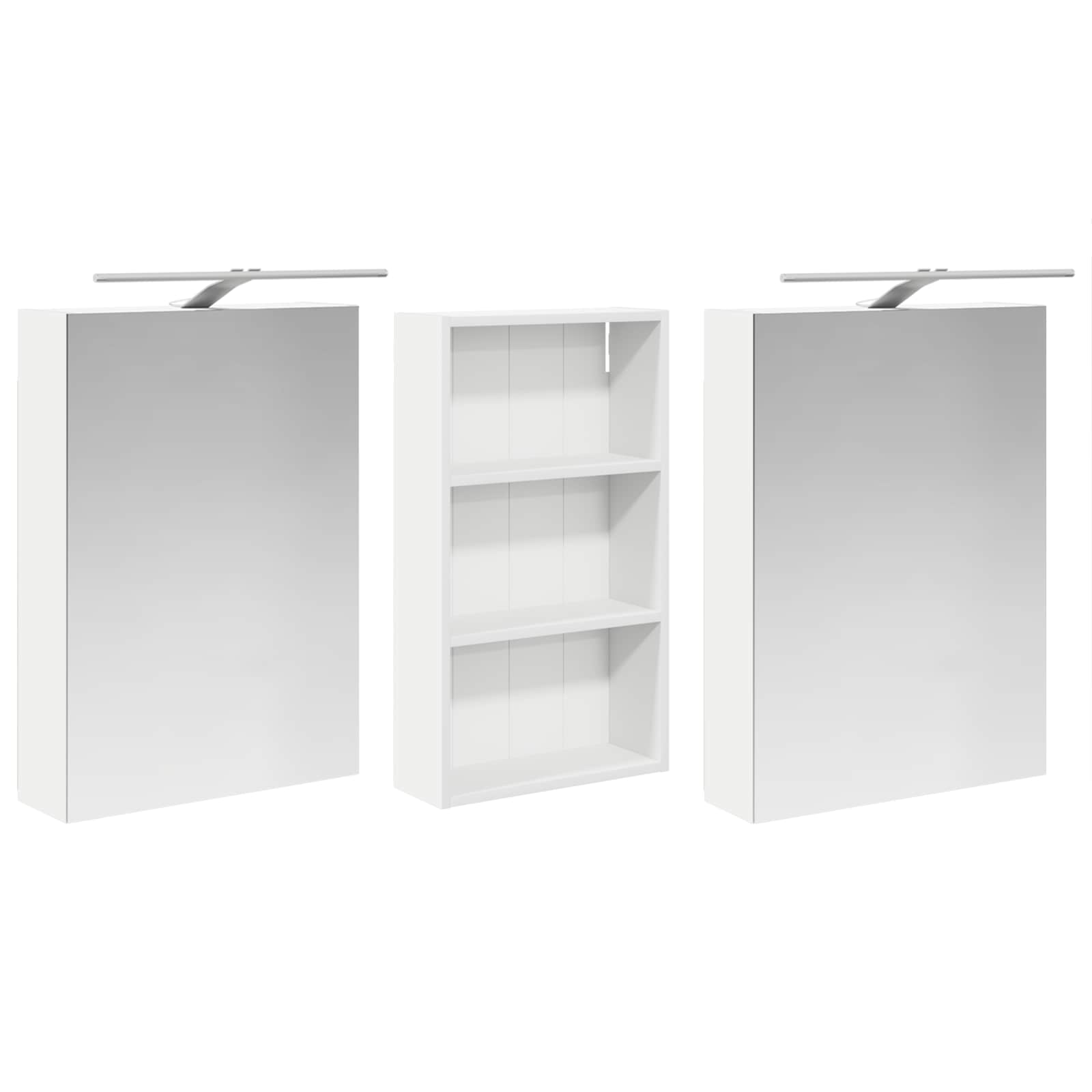 Set ormarića za kupaonicu s policom 3 pcs 140 x 14,5 x 70 cm