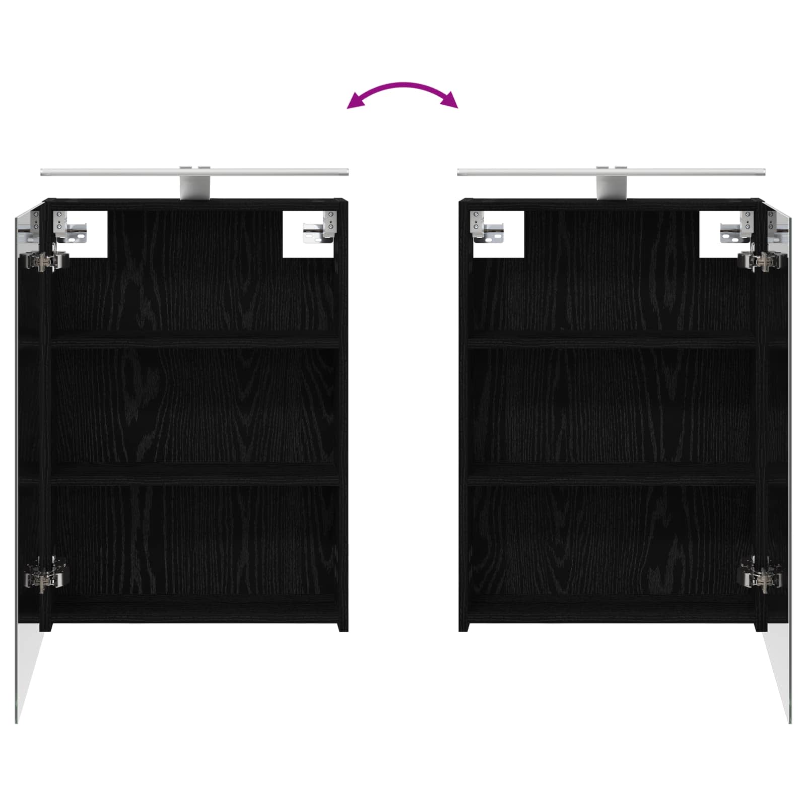 Set ormarića za kupaonicu s policom 3 pcs 140 x 14,5 x 70 cm