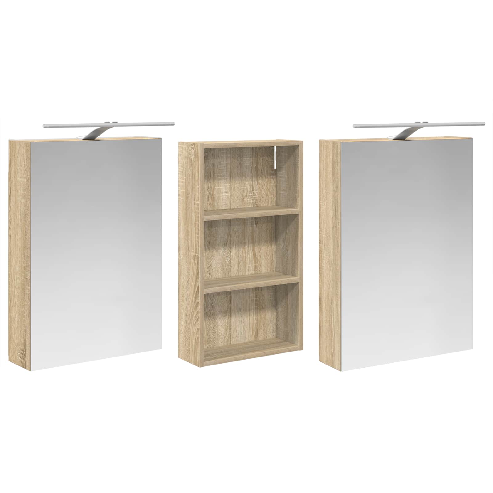 Set ormarića za kupaonicu s policom 3 pcs 140 x 14,5 x 70 cm