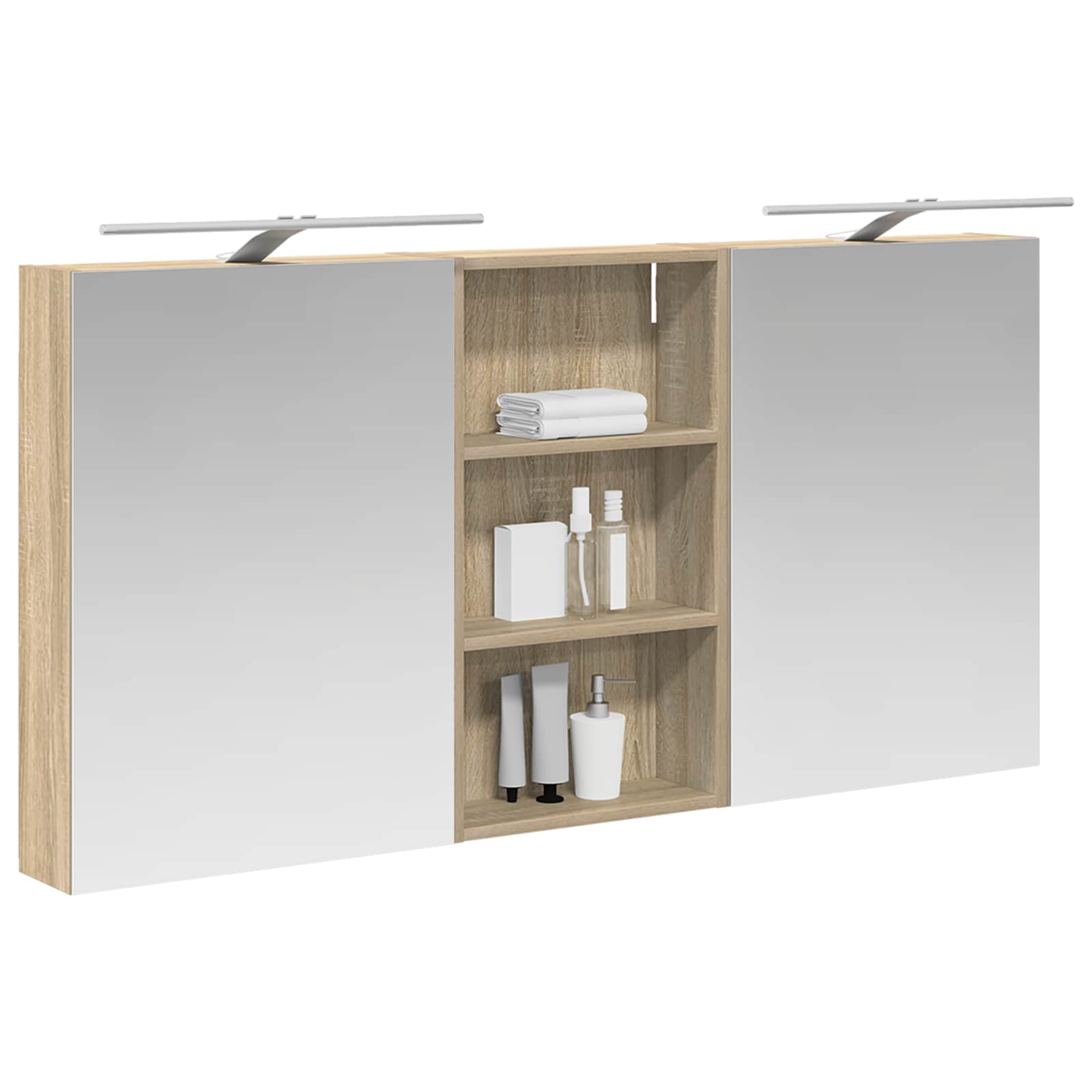 Set ormarića za kupaonicu s policom 3 pcs 140 x 14,5 x 70 cm