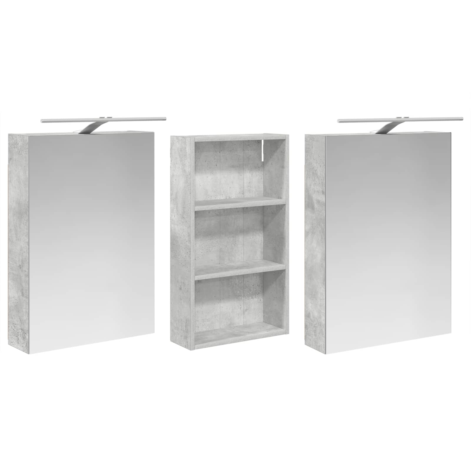 Set ormarića za kupaonicu s policom 3 pcs 140 x 14,5 x 70 cm