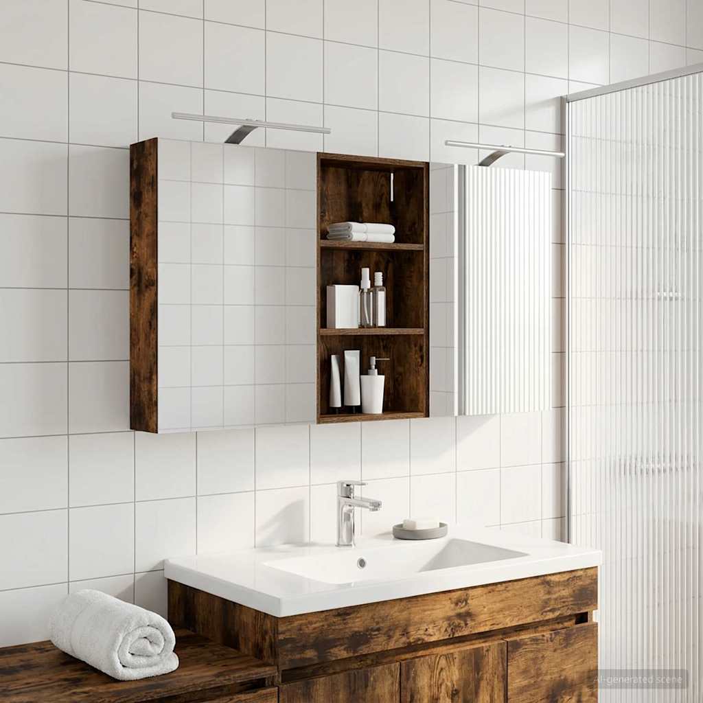 Set ormarića za kupaonicu s policom 3 pcs 140 x 14,5 x 70 cm