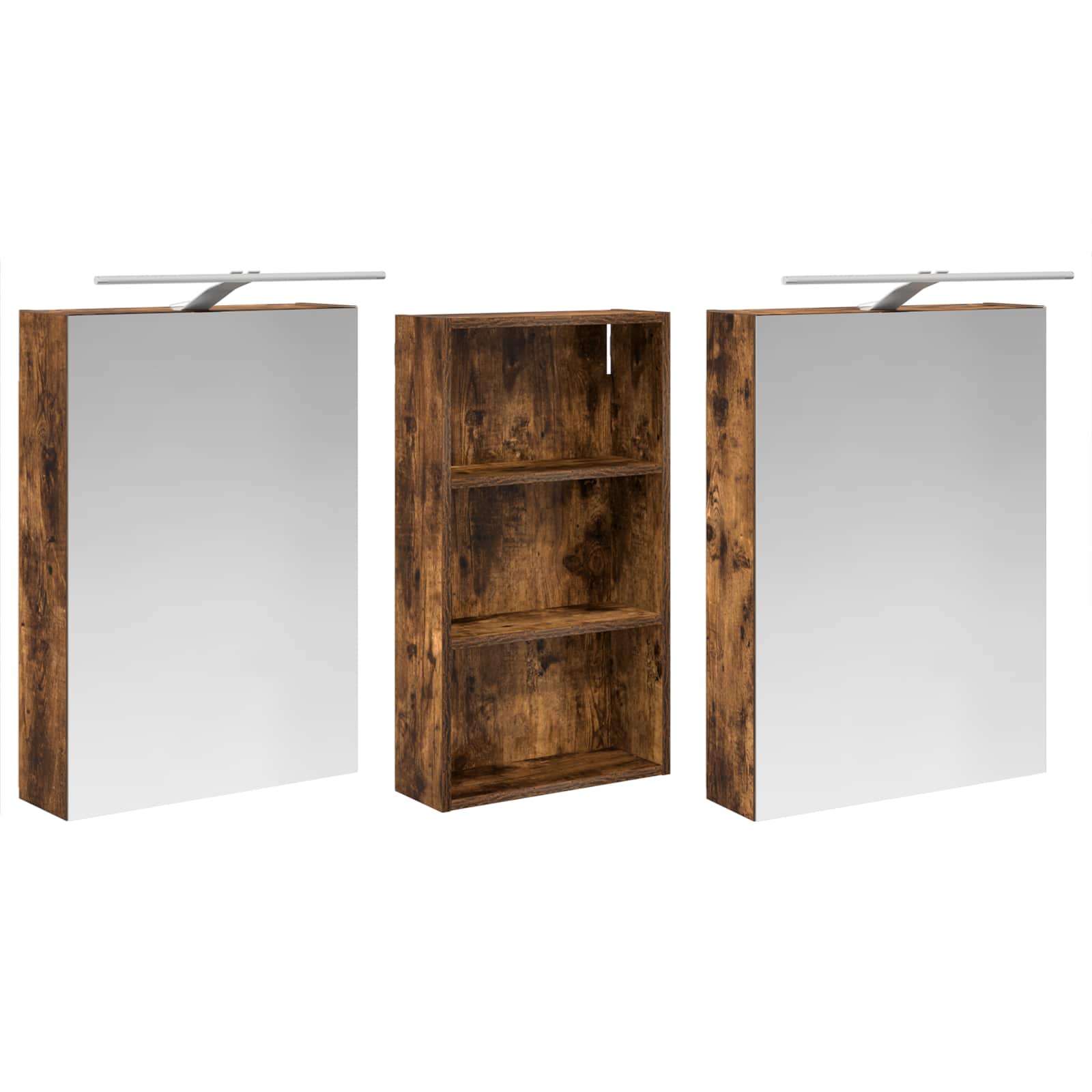Set ormarića za kupaonicu s policom 3 pcs 140 x 14,5 x 70 cm