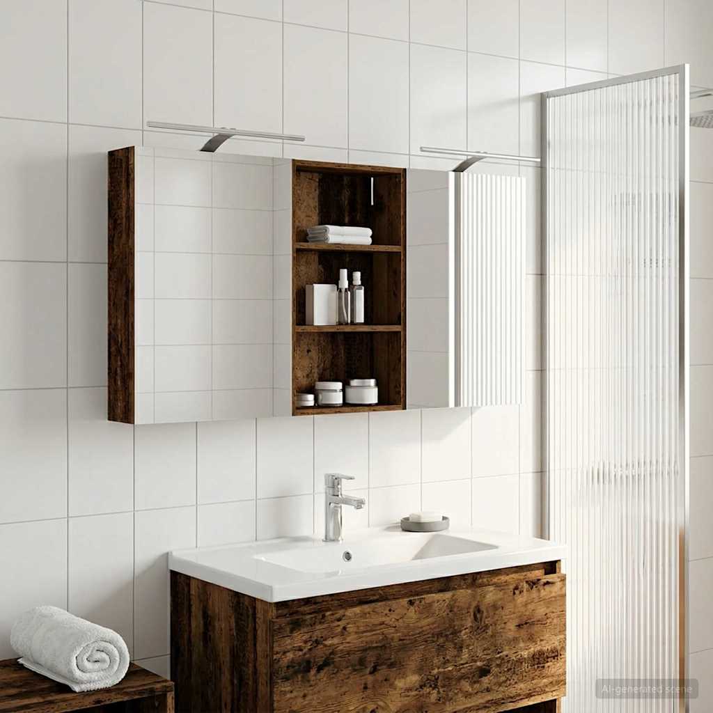 Set ormarića za kupaonicu s policom 3 pcs 140 x 14,5 x 70 cm